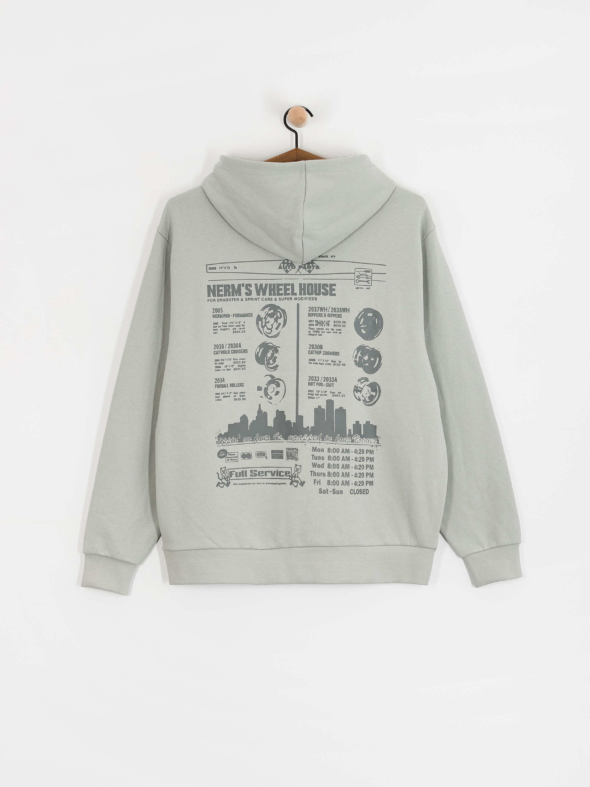 Суитшърт с качулка RipNDip Nerm On Wheels HD (grey)