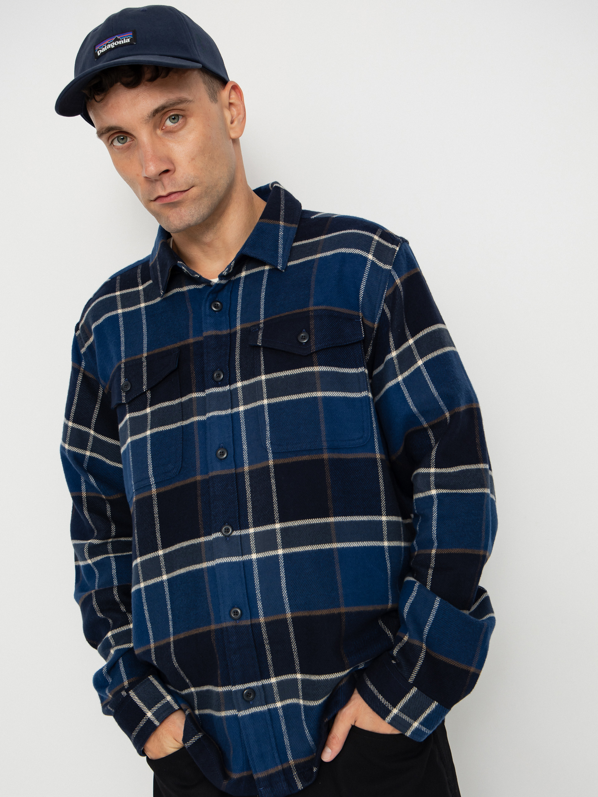 u0420u0438u0437u0430 Patagonia Fjord Flannel (cycles sunken blue)