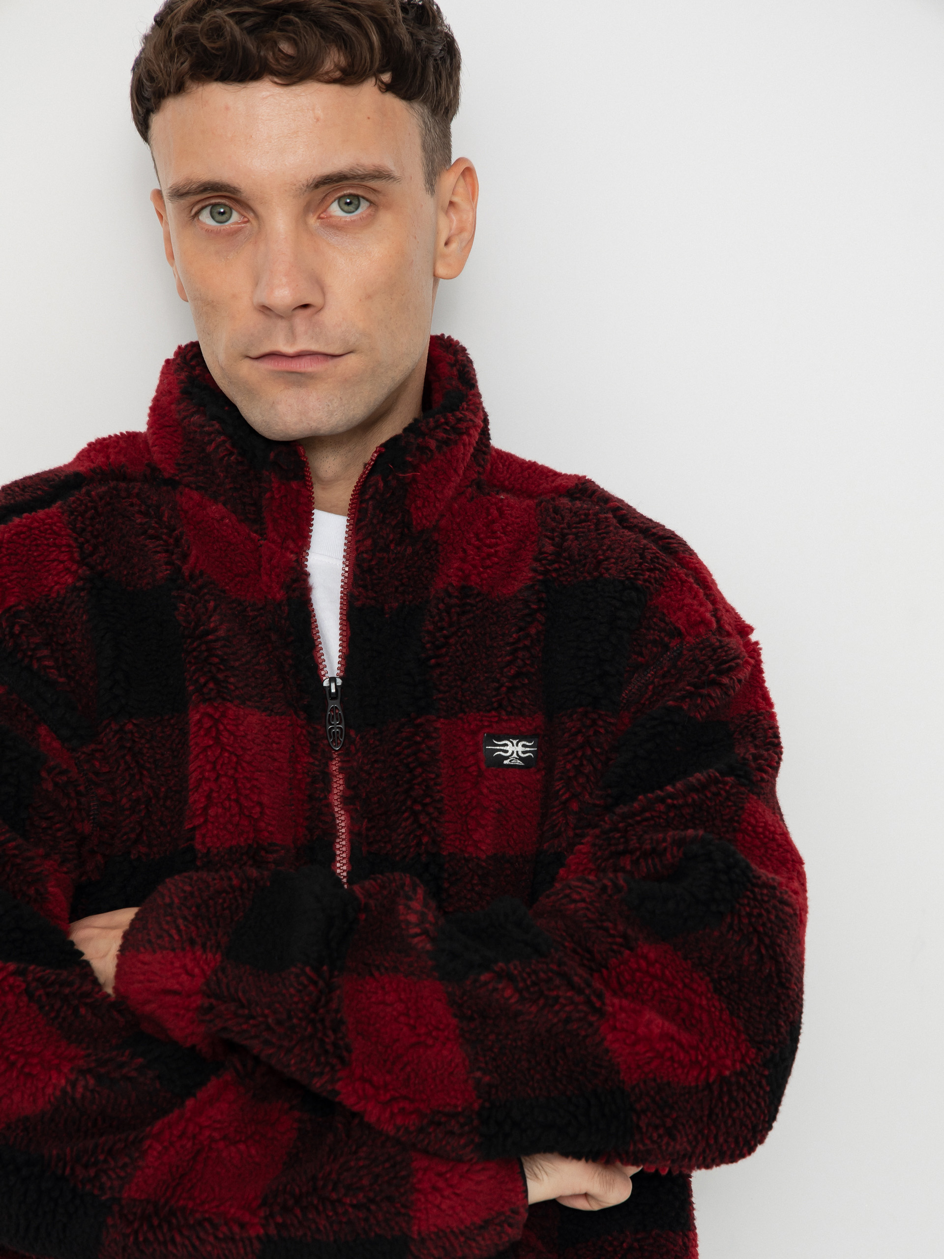 Мъжки Поларени суитшърт Quiksilver Mercury Woodlands Sherpa (woodlands biking red)