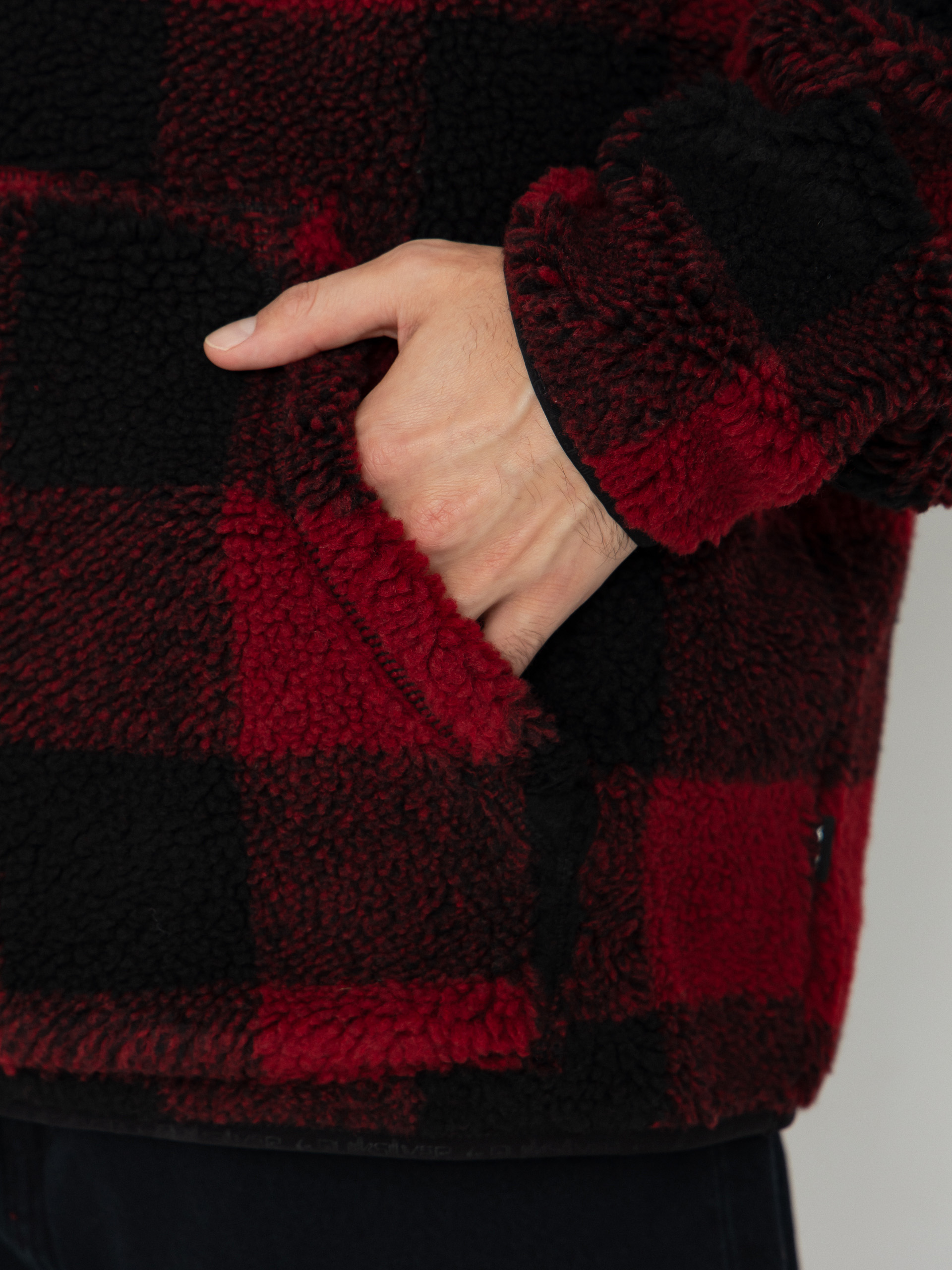 Мъжки Поларени суитшърт Quiksilver Mercury Woodlands Sherpa (woodlands biking red)