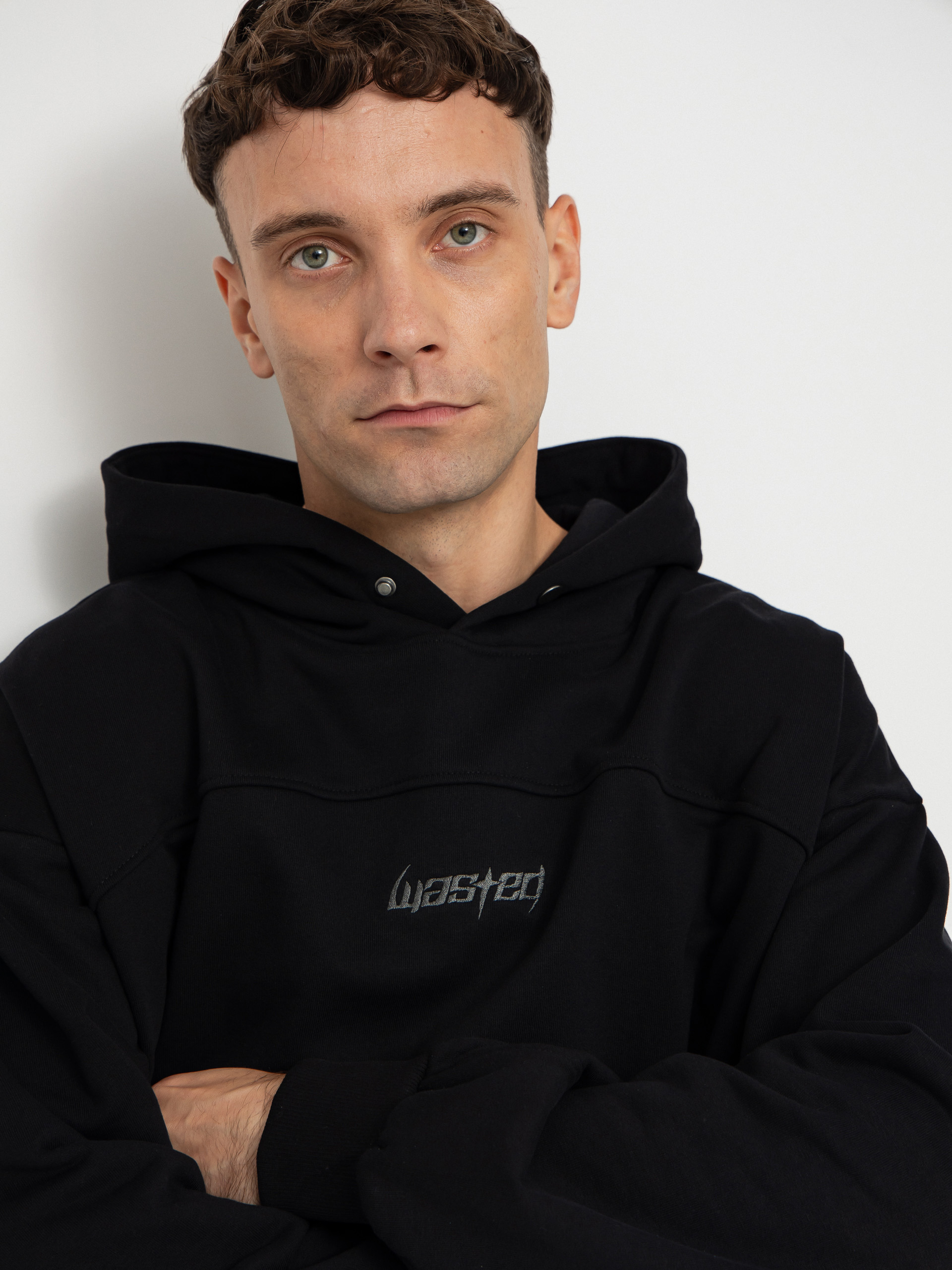 Суитшърт с качулка Wasted Paris Switchblade Boxy HD (black)