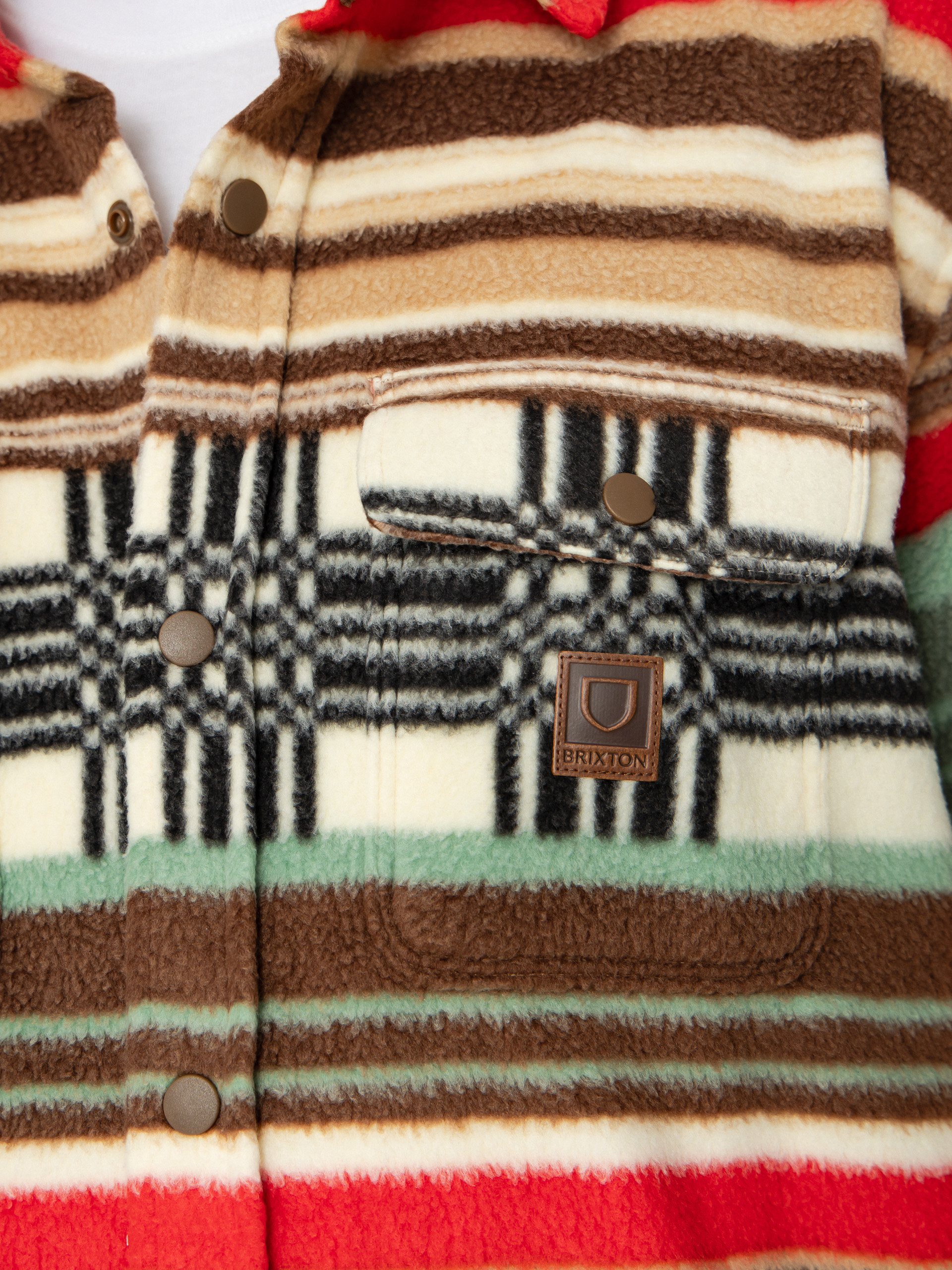 Риза Brixton Bowery Arctic Stretch Flee (multi blanket stripe)