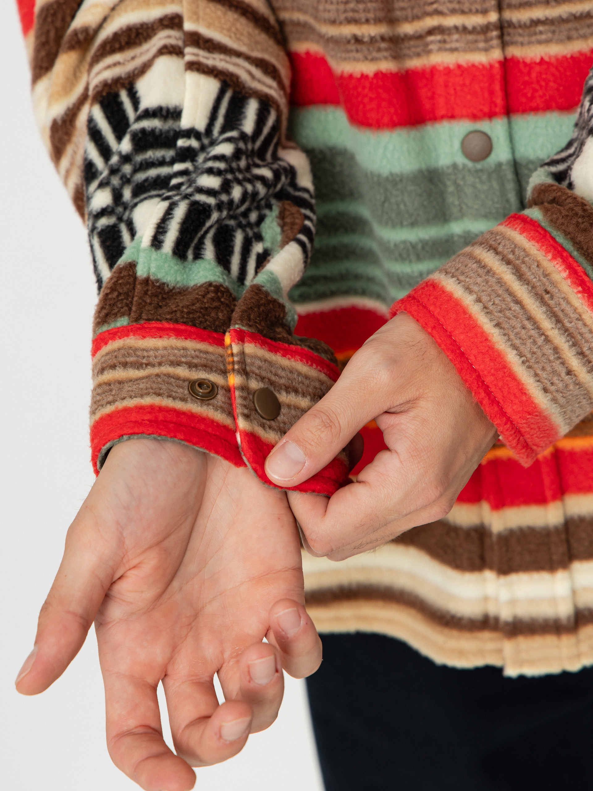 Риза Brixton Bowery Arctic Stretch Flee (multi blanket stripe)