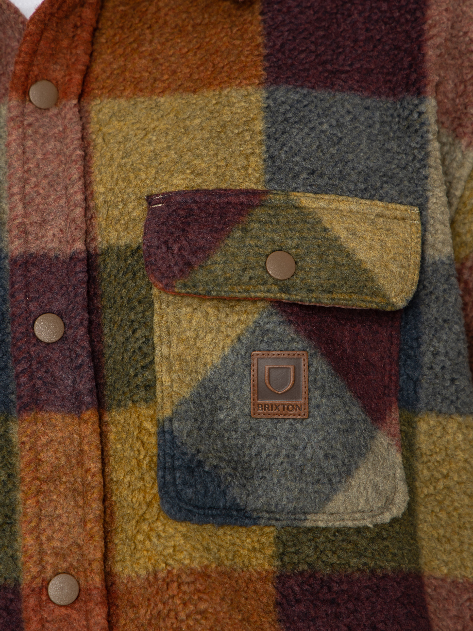 Риза Brixton Bowery Arctic Stretch Flee (rust/cooper plaid)