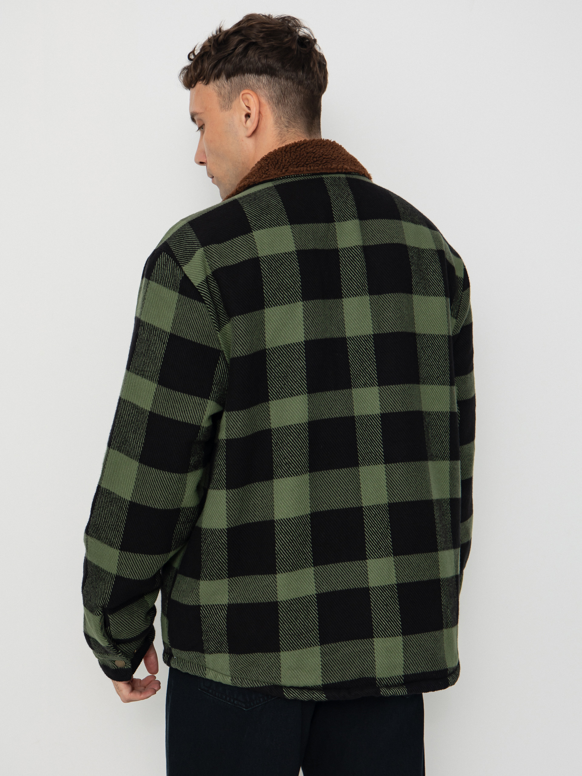 Яке Brixton Durham Lined (black/wild green flannel)