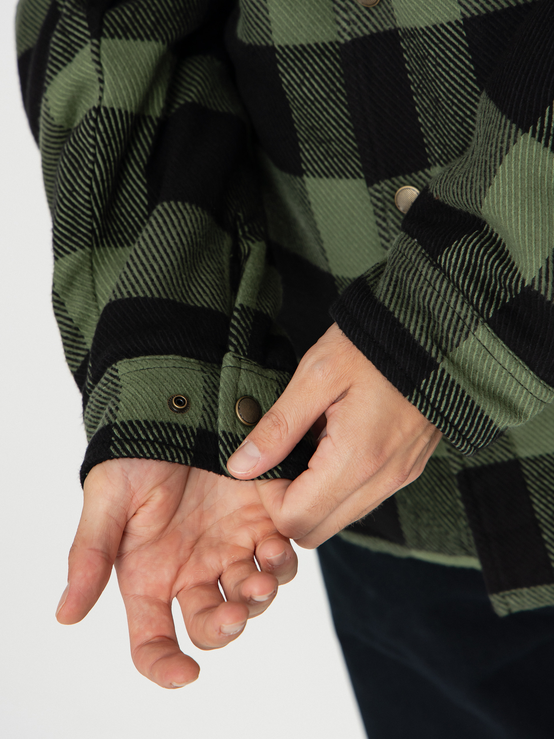 Яке Brixton Durham Lined (black/wild green flannel)