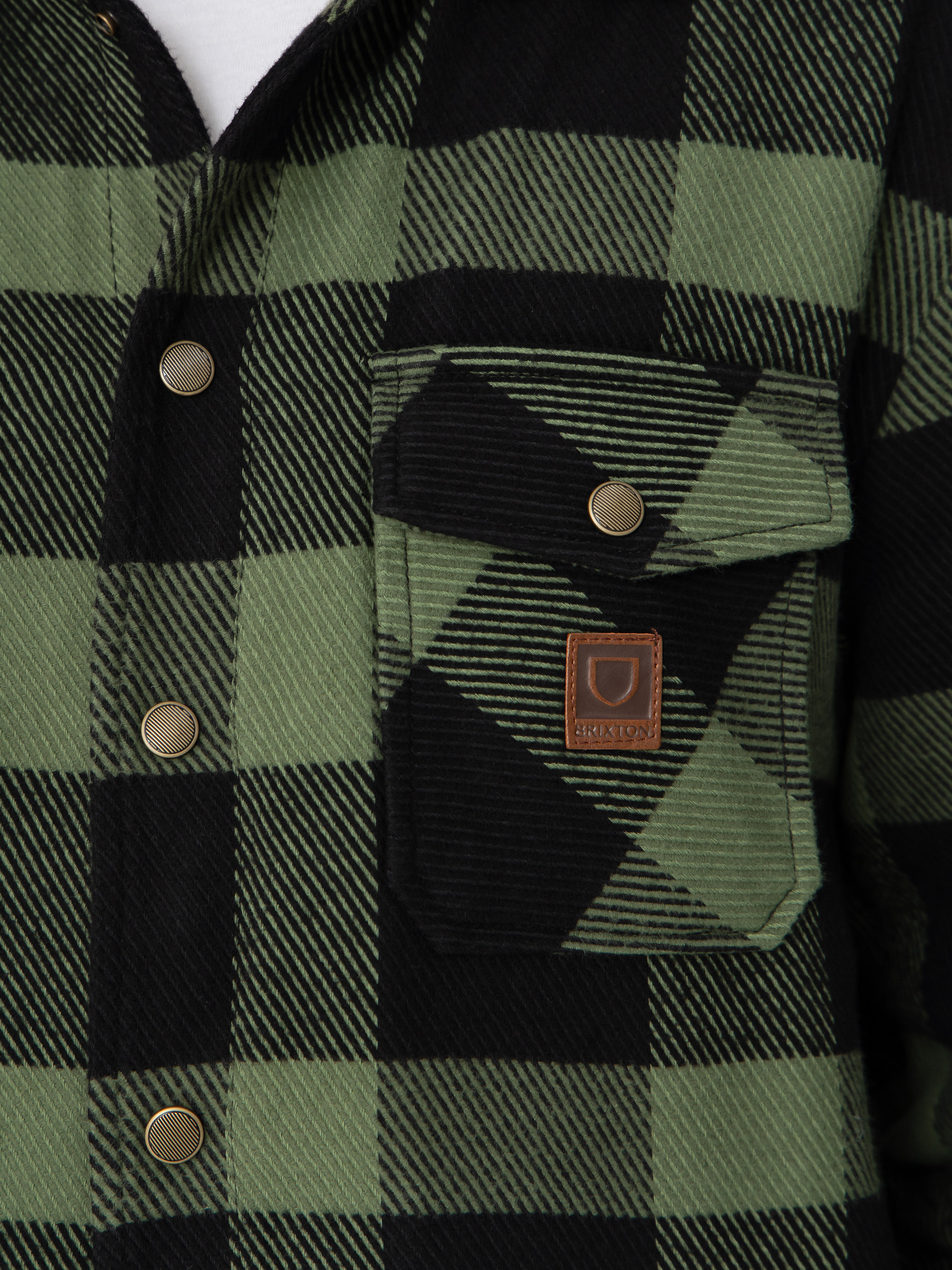 Яке Brixton Durham Lined (black/wild green flannel)