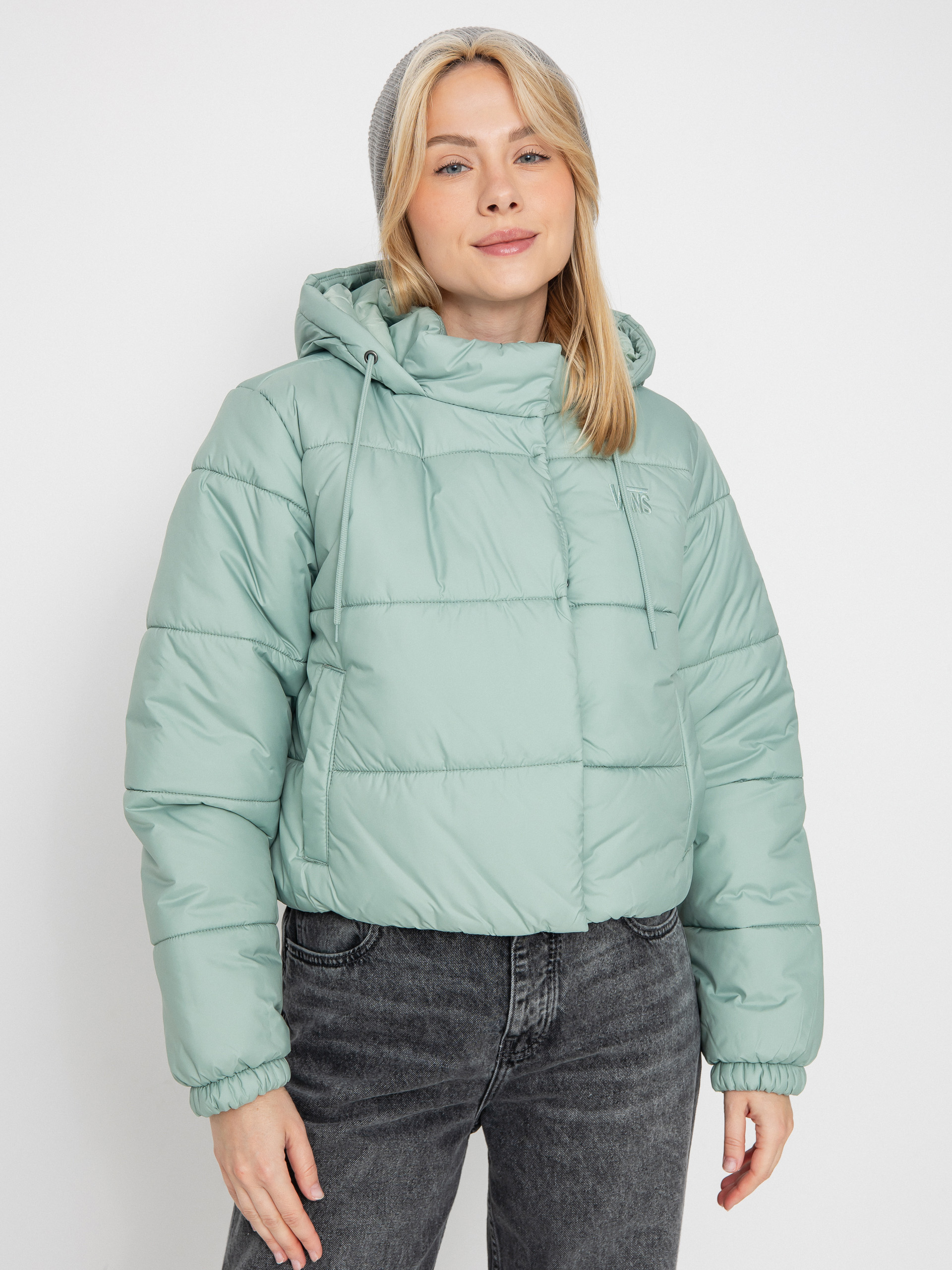 Яке Vans Hillgate Cropped Puffer Wmn (gray olive)