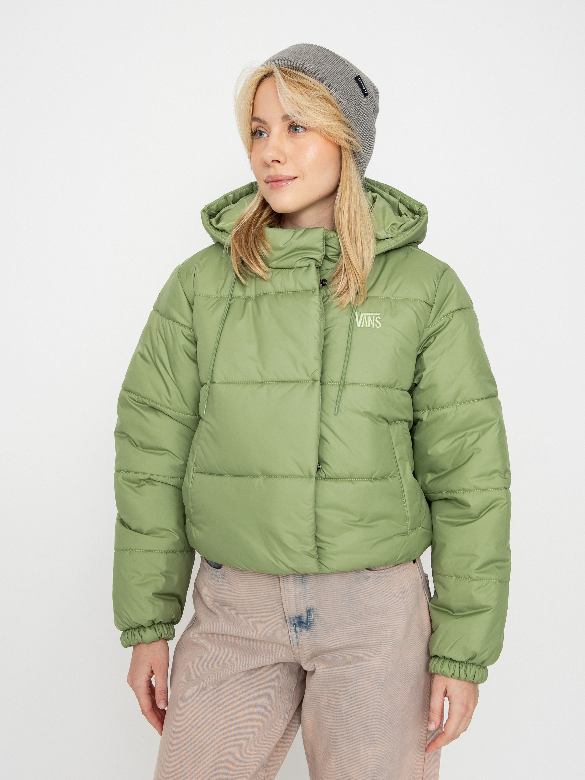 Яке Vans Hillgate Cropped Puffer Wmn (neutral olive)