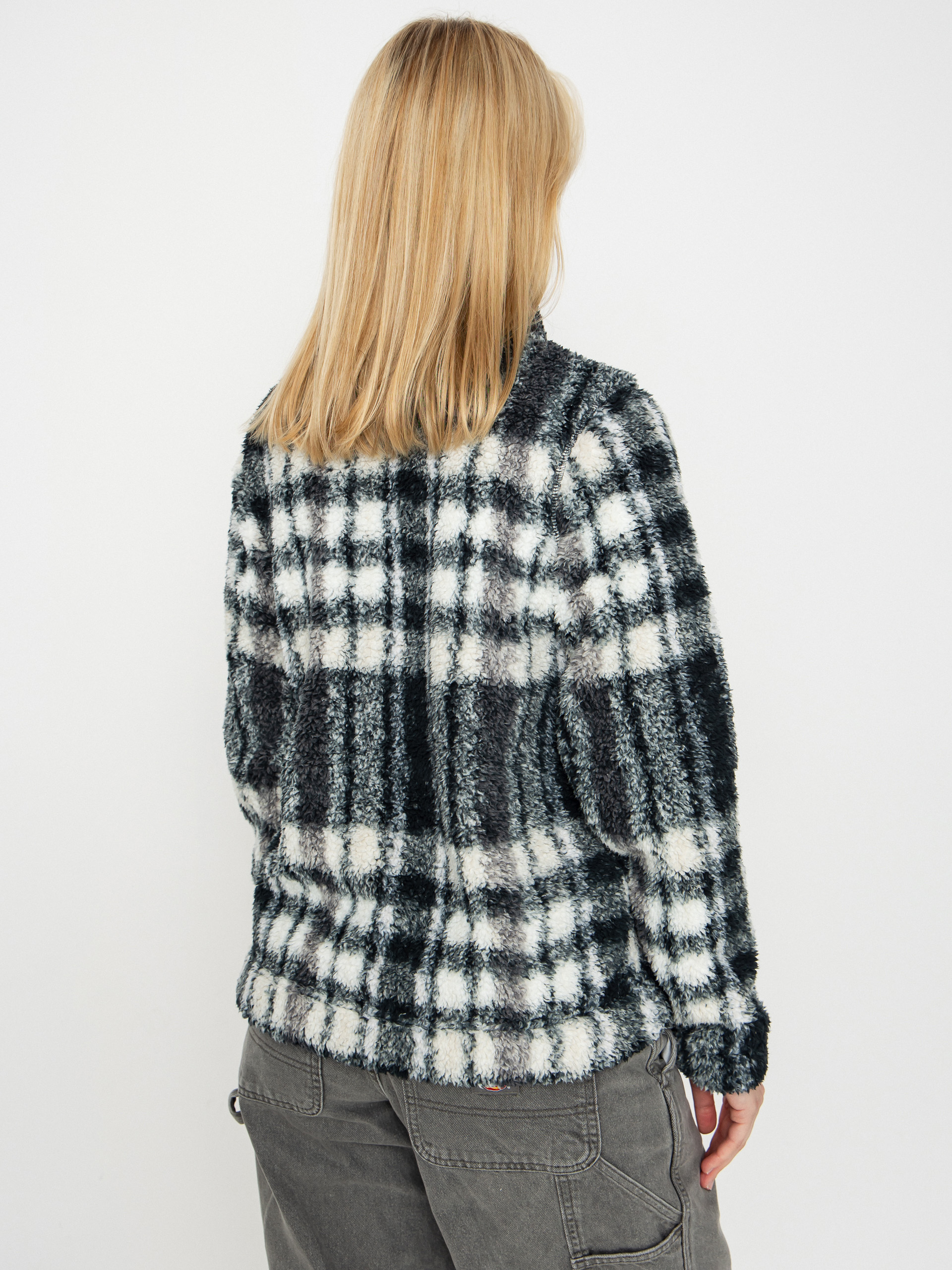 Дамски Поларени суитшърт Columbia West Bend 1/4 Zip II (black herringplaid)