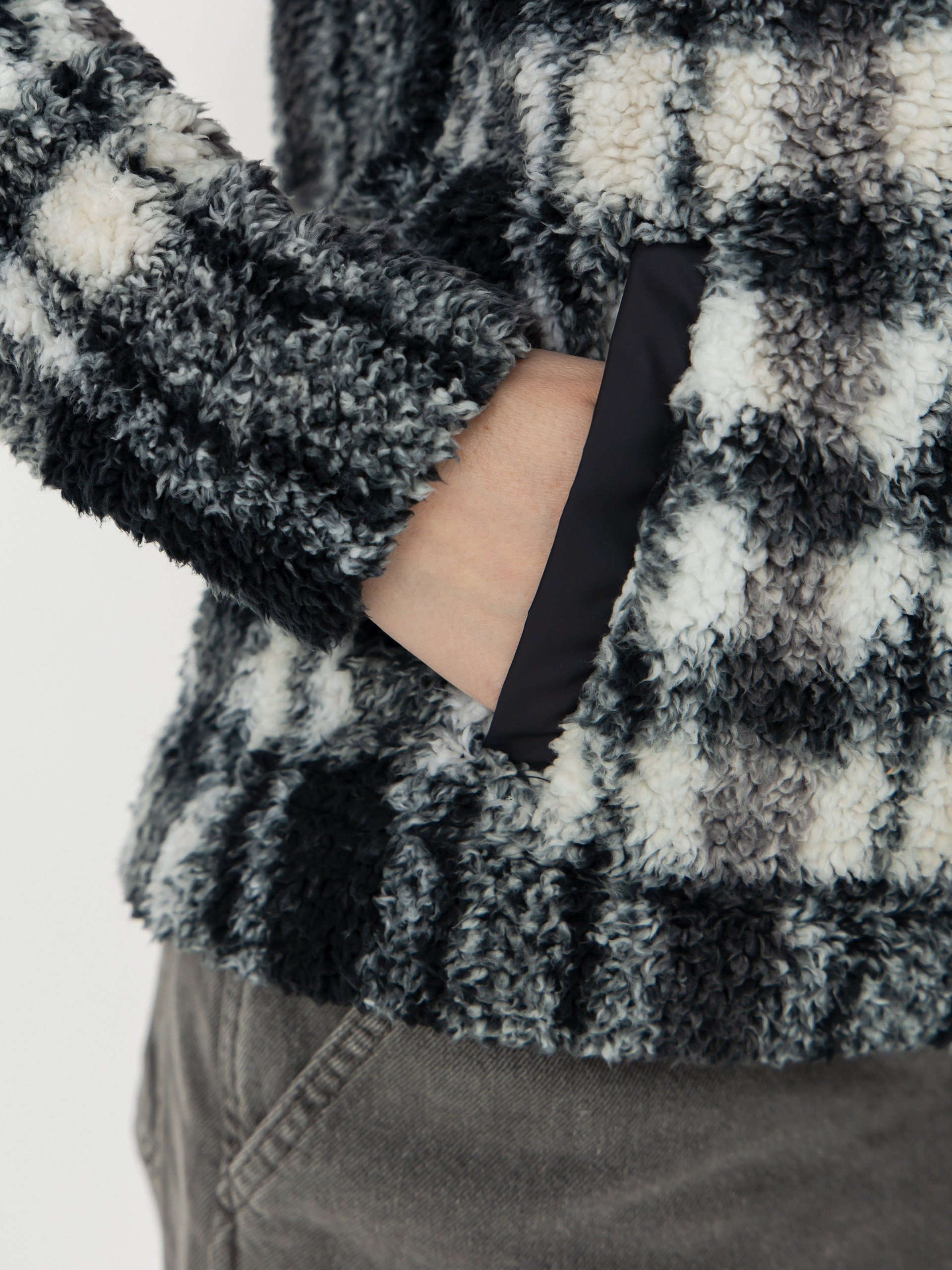 Дамски Поларени суитшърт Columbia West Bend 1/4 Zip II (black herringplaid)