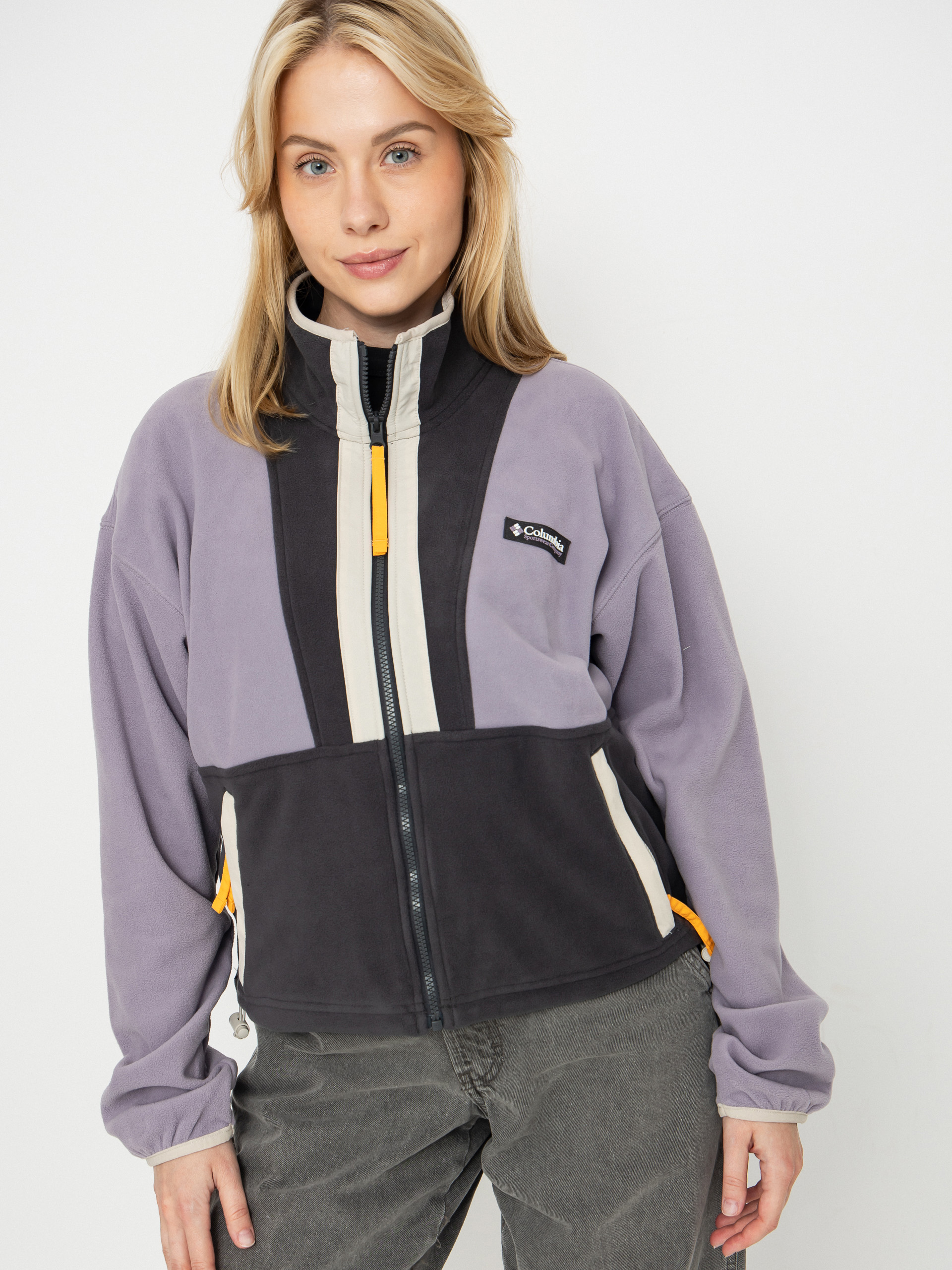 Поларени суитшърт Columbia Backbowl II Full Zip Wmn (shale purple/shark/dark stone)
