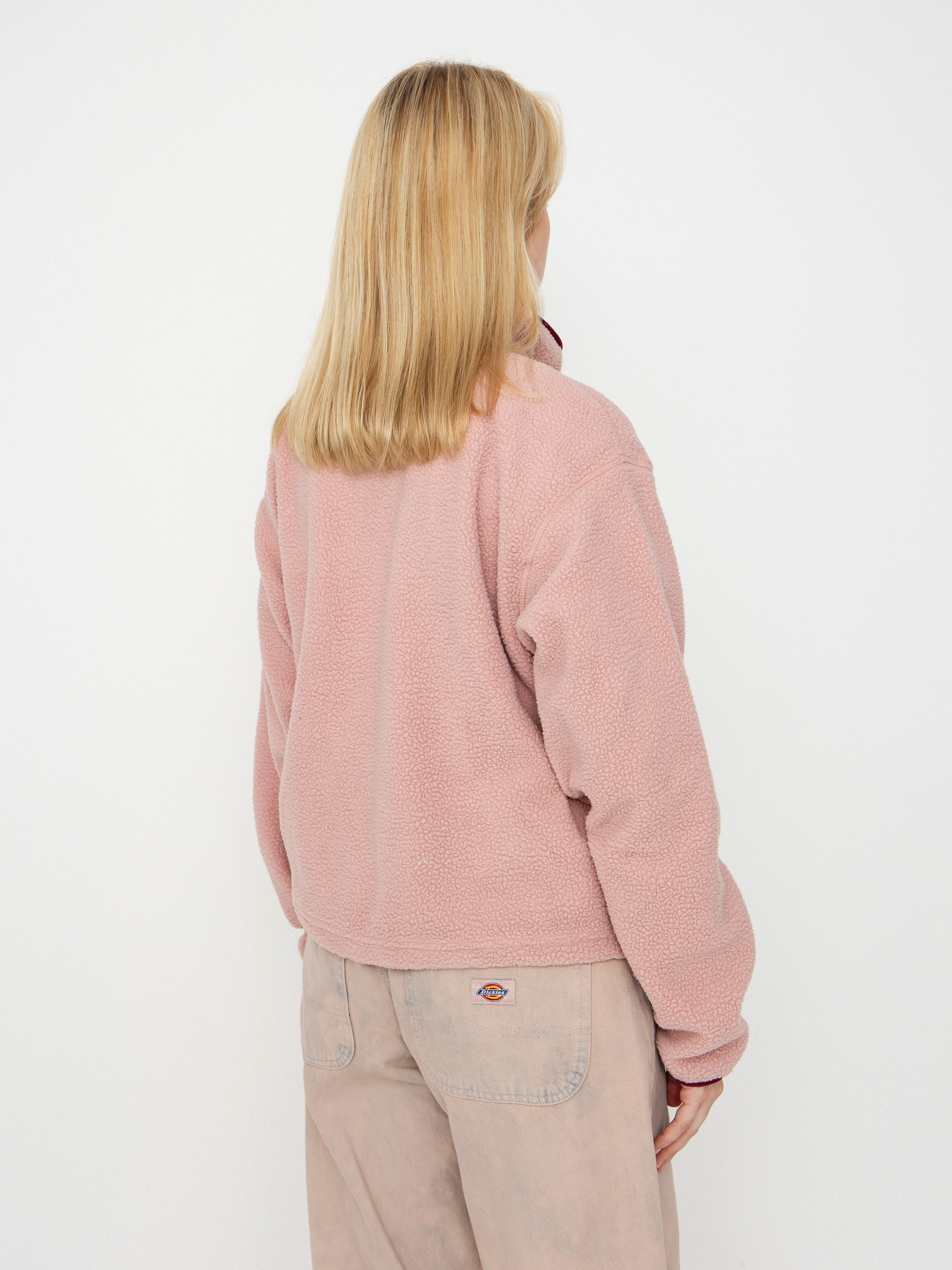 Дамски Поларени суитшърт Columbia Helvetia II Cropped Half Snap (eraser pink/fig/rich wine)