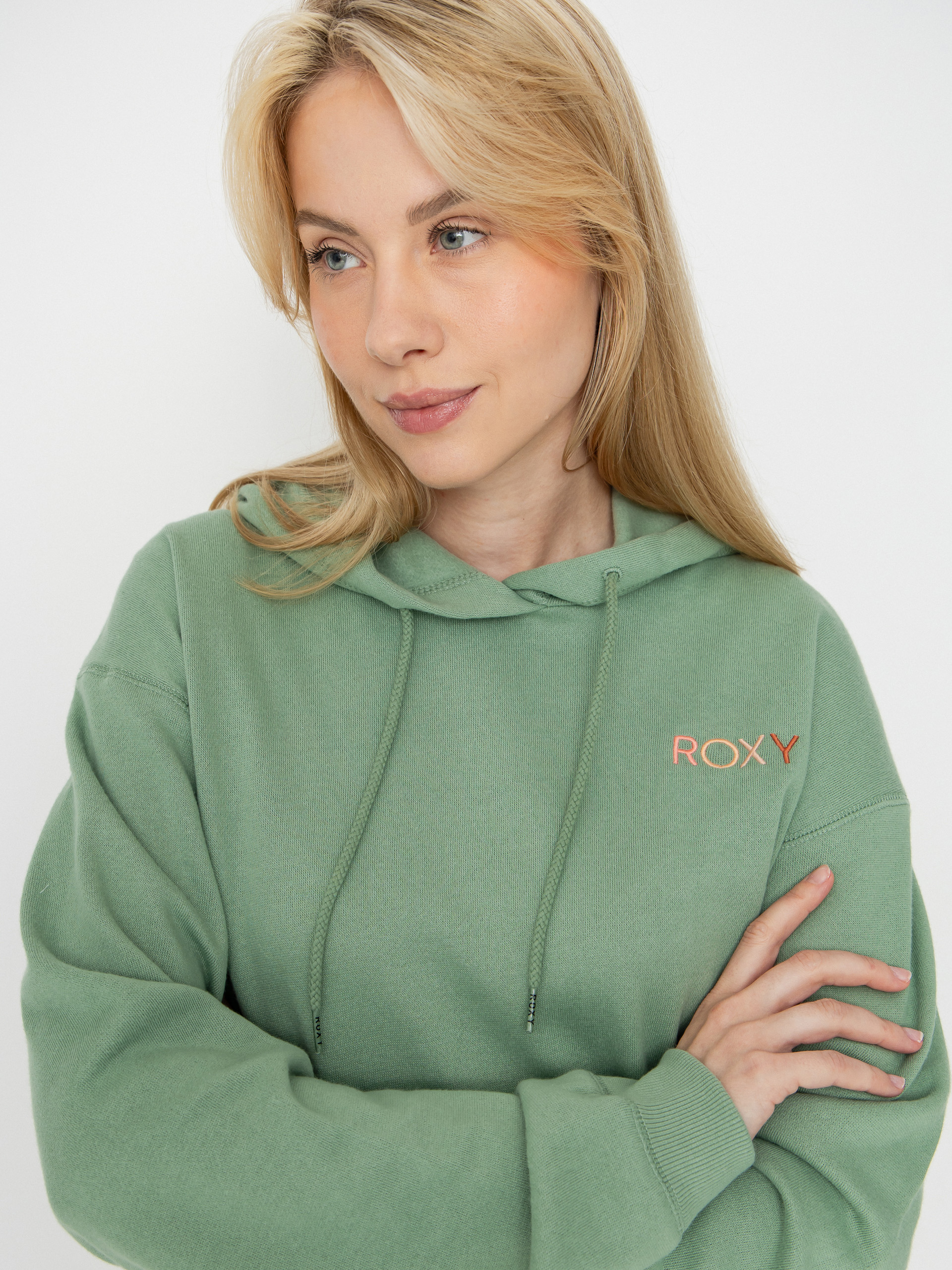 Суитшърт с качулка Roxy Saturdaze HD Wmn (basil)