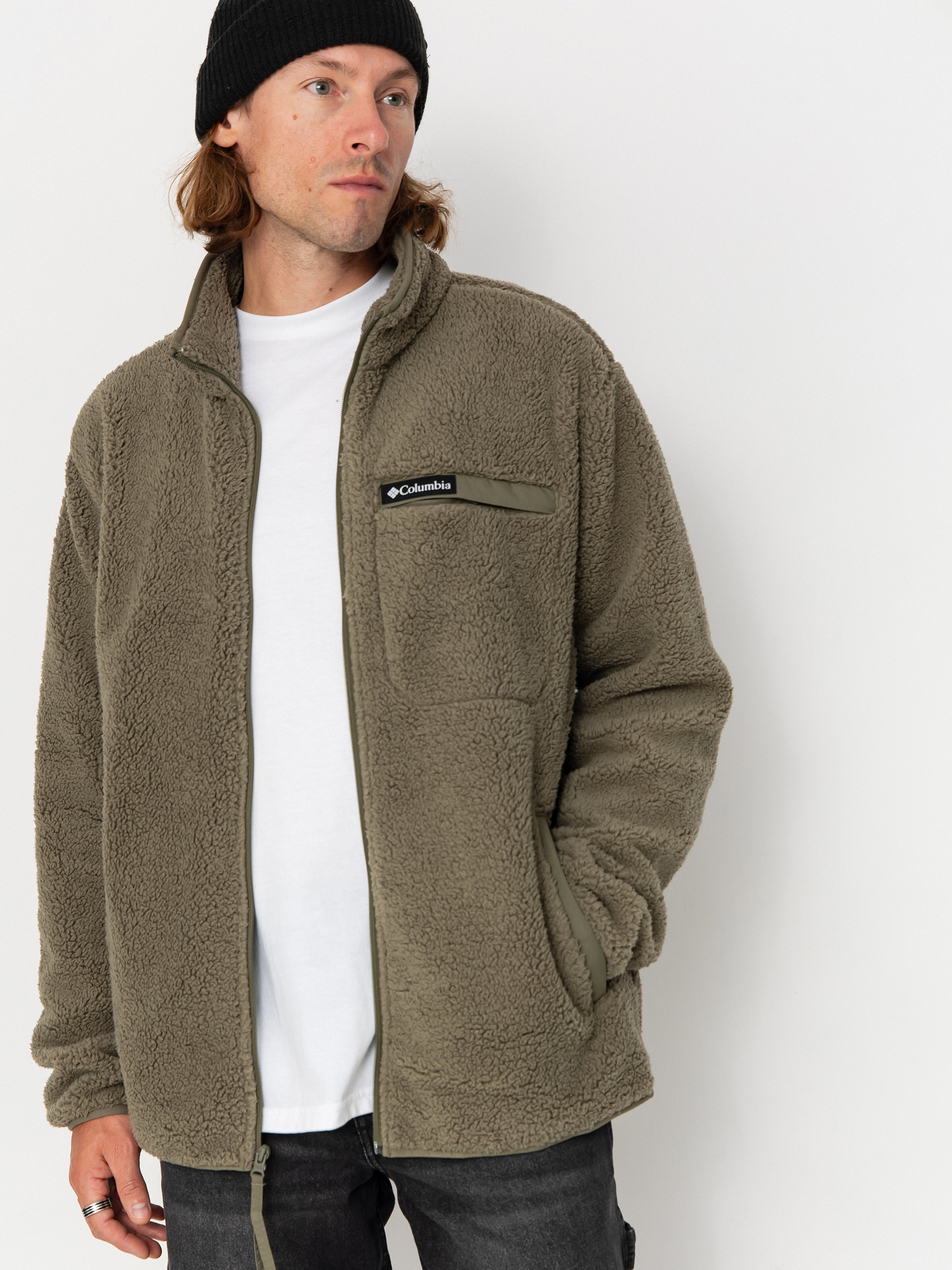 Поларени суитшърт Columbia Rugged Ridge High Pile Full Zip (stone green)