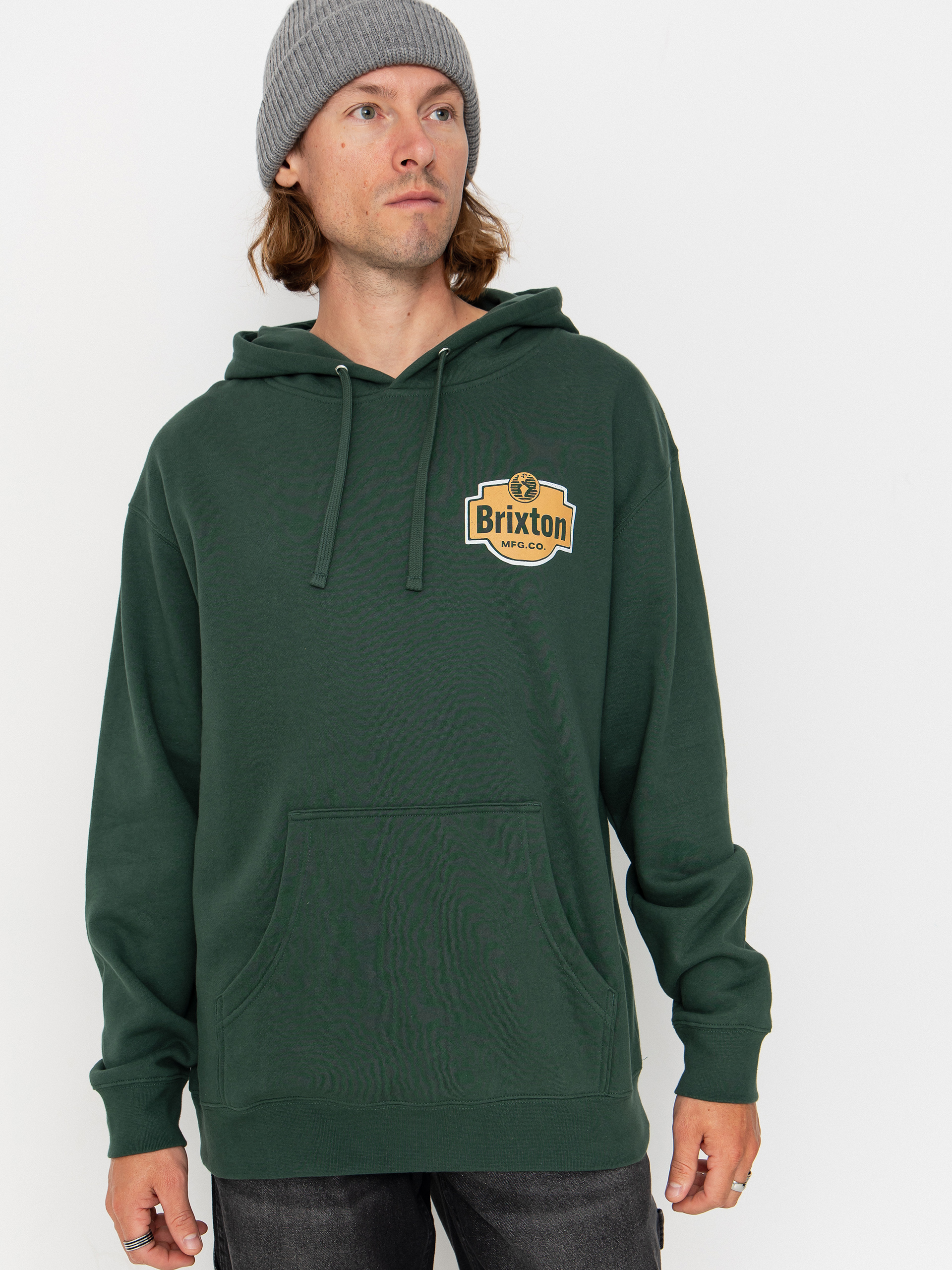 Суитшърт с качулка Brixton Genuine Quality HD (night sage)
