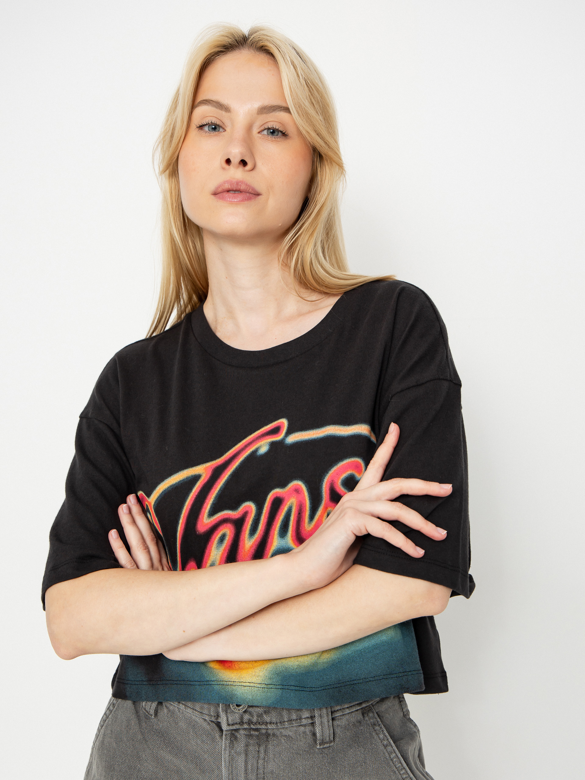 Тениска Vans Afterburn Relaxed Crop Wmn (black)