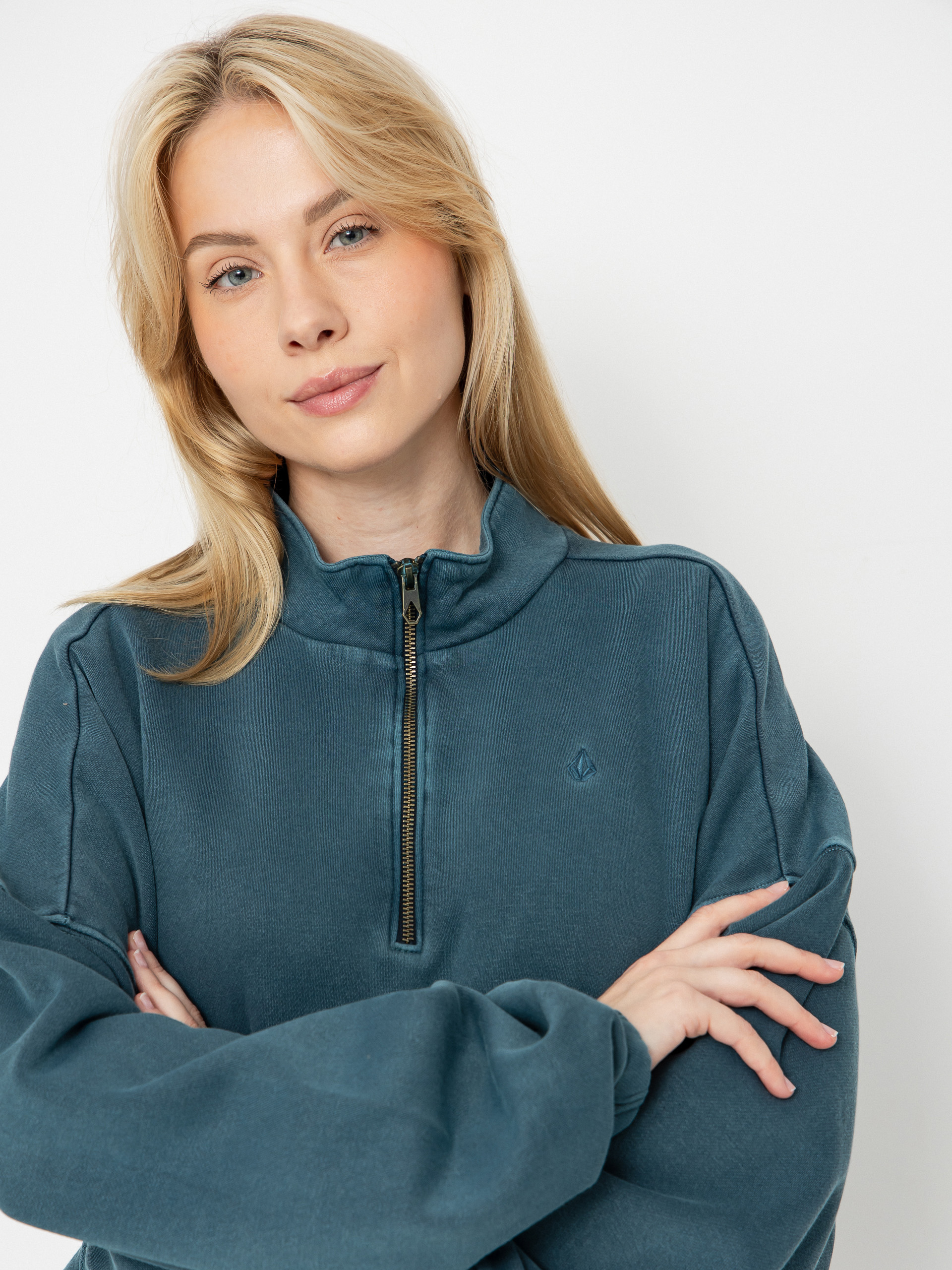 Суитшърт Volcom Stone Soft Quarter Zip Wmn (emerald green)