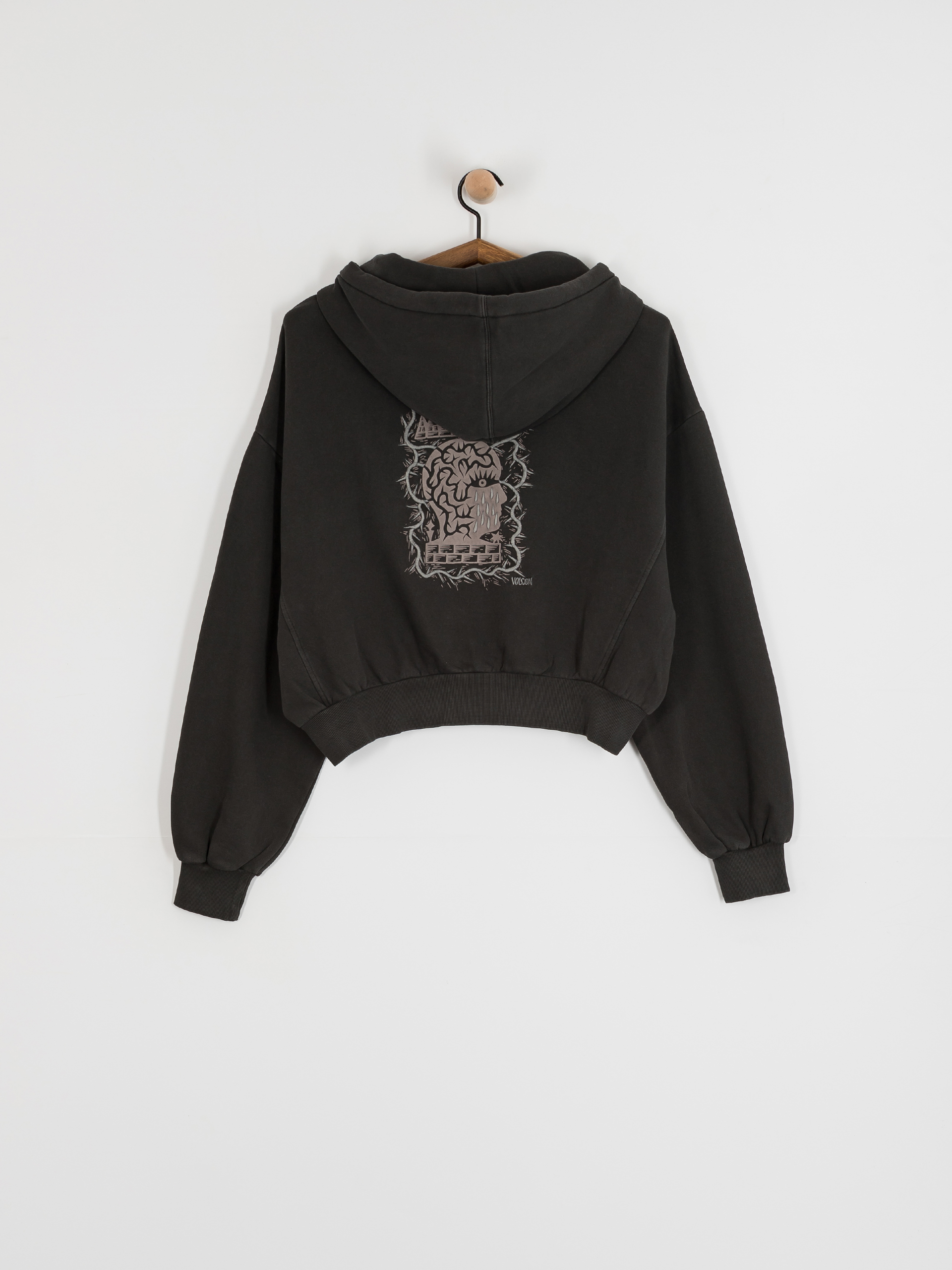 Суитшърт с качулка Volcom Fa Vaderetro HD Wmn (vintage black)