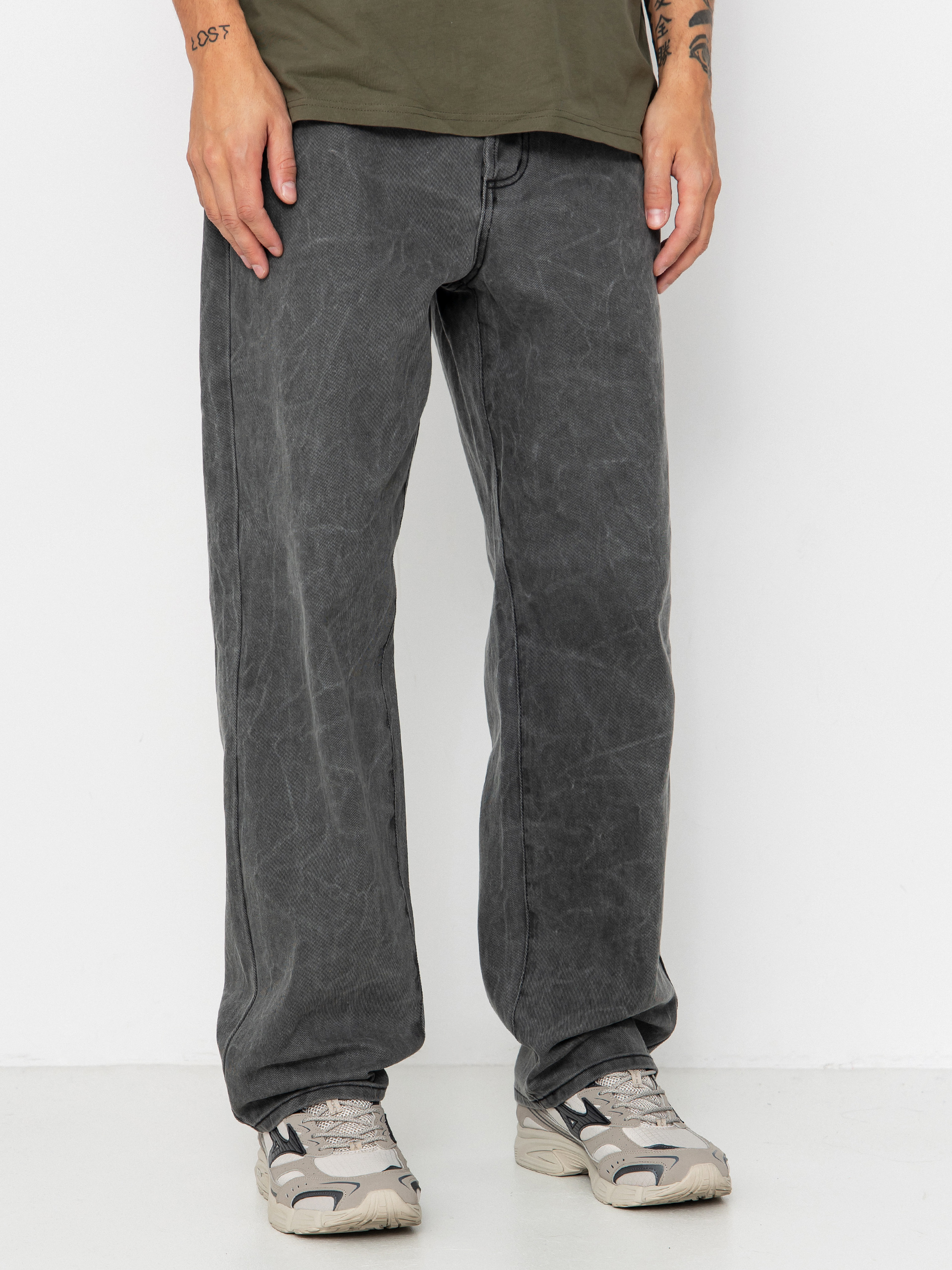 Панталони OBEY Classic Wrinkle Baggy Denim (black wrinkle wash)