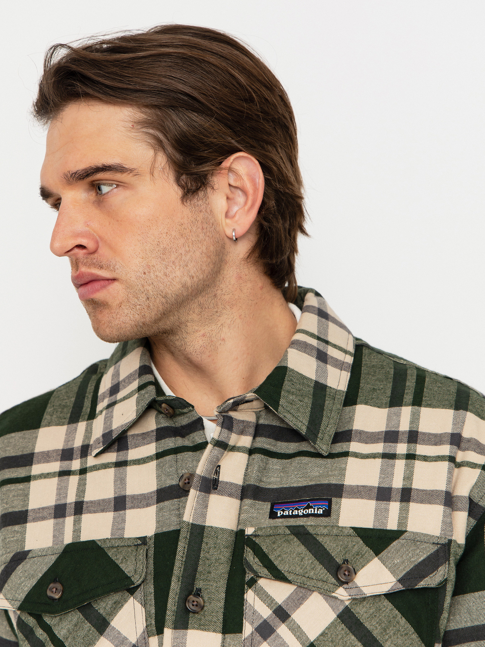 Риза Patagonia LW Insulated Fjord Flannel (ashore old growth green)