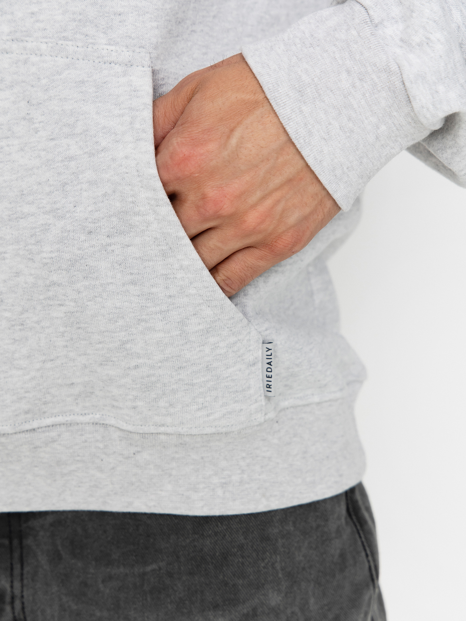 Суитшърт с качулка Iriedaily No Love HD (ash heather)