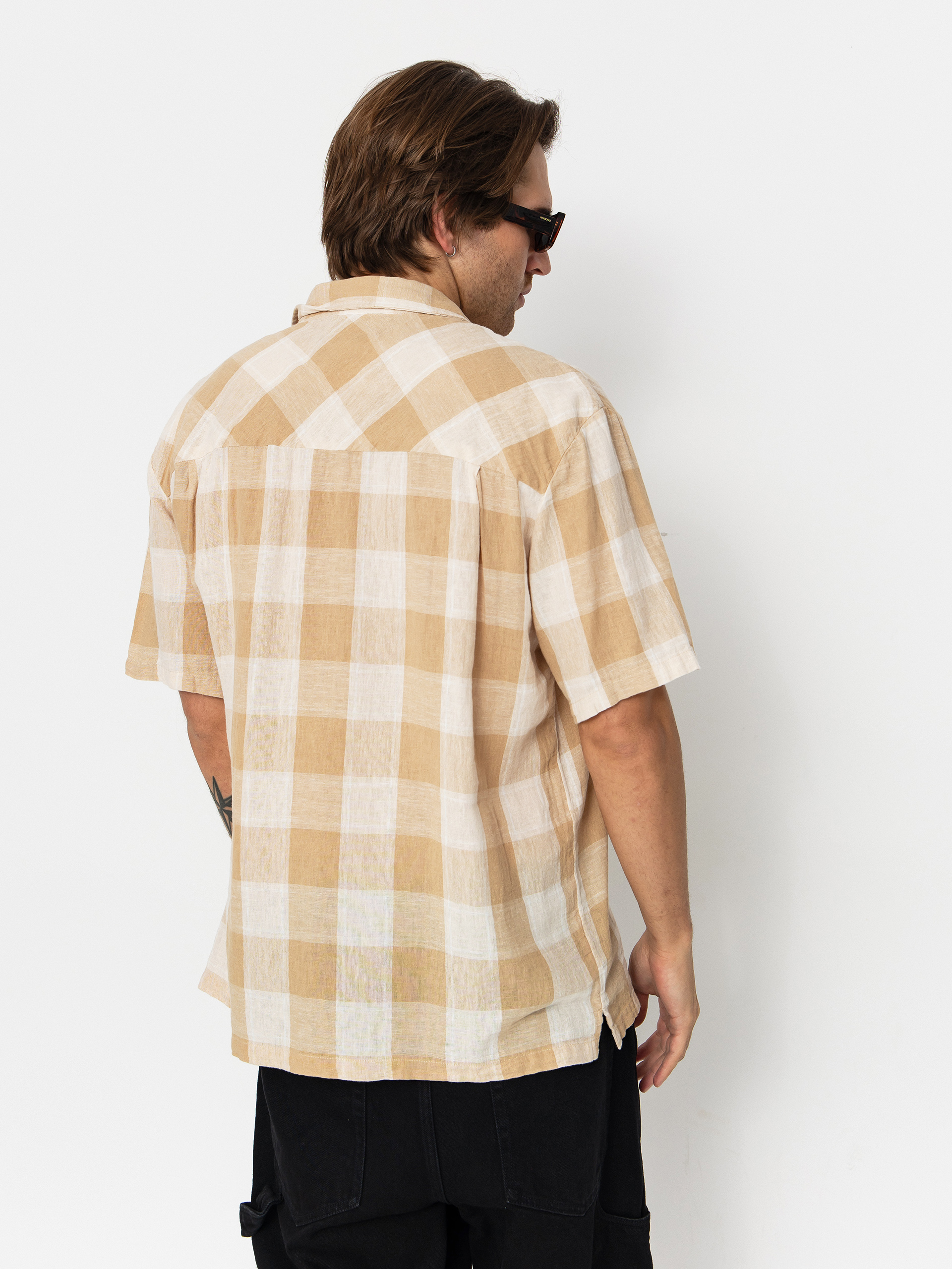 Риза Brixton Cru Linen Blend Wvn (off white/sand)