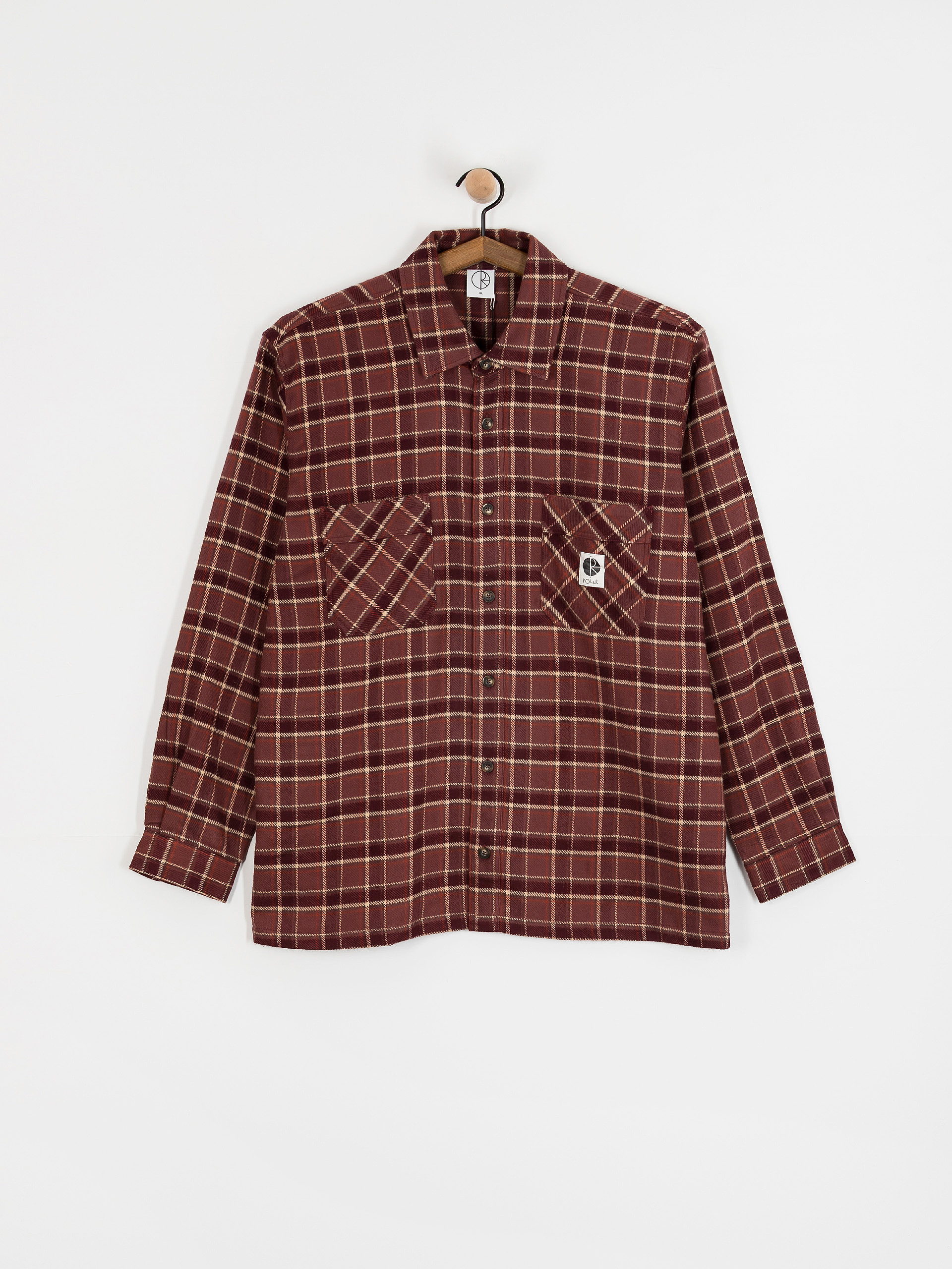 Риза Polar Skate Mike Flannel (oxblood check)