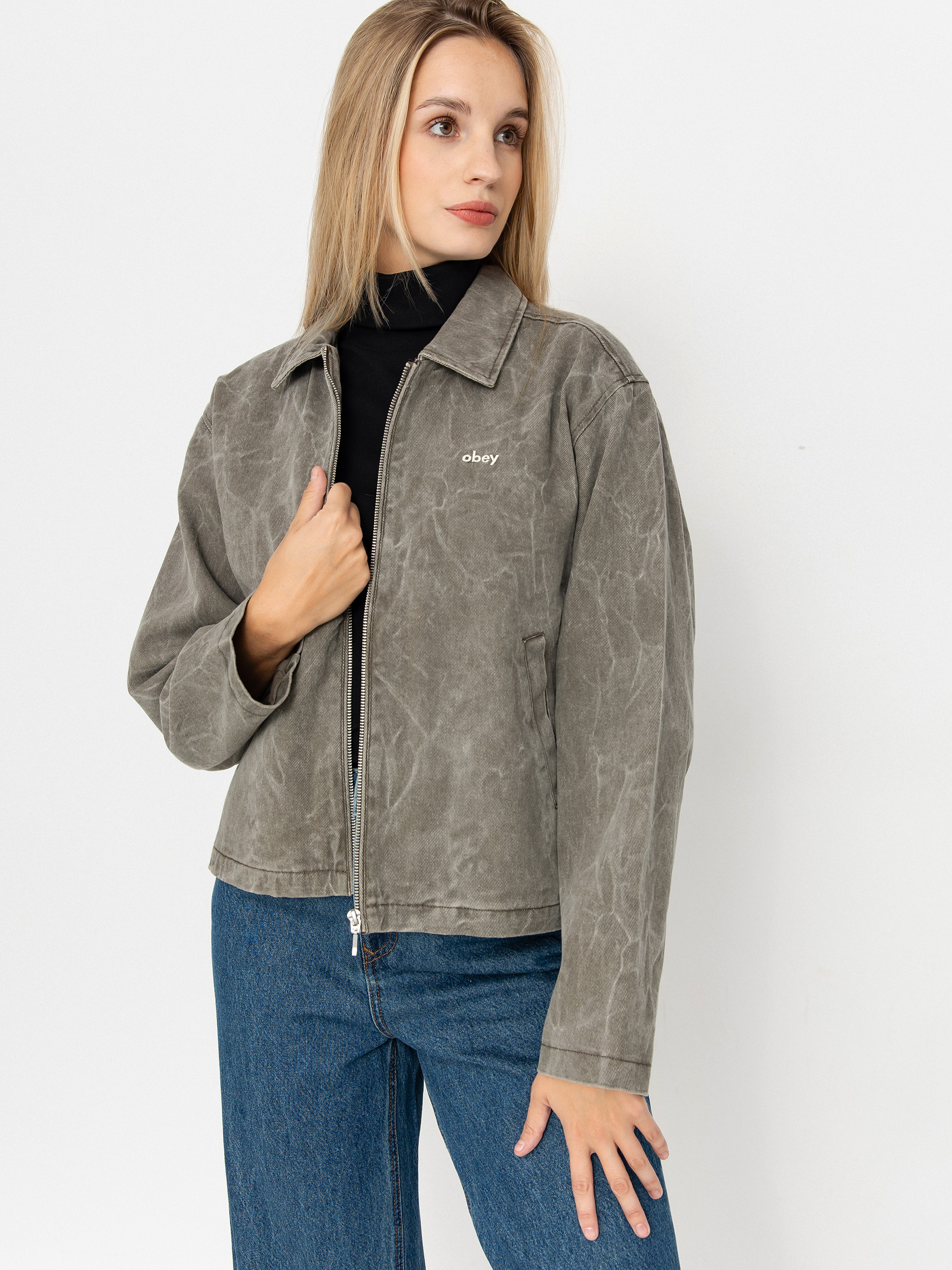 Яке OBEY Donovan Zip Wmn (major brown wrinkle wash)