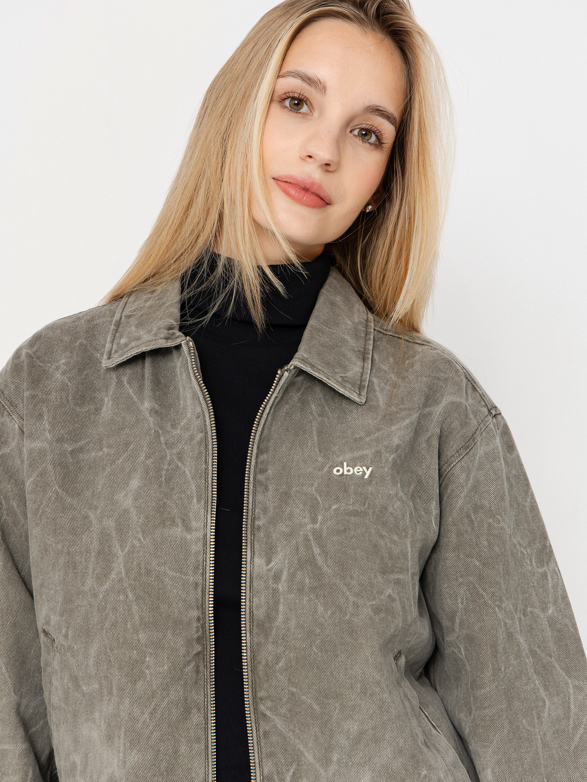 Яке OBEY Donovan Zip Wmn (major brown wrinkle wash)