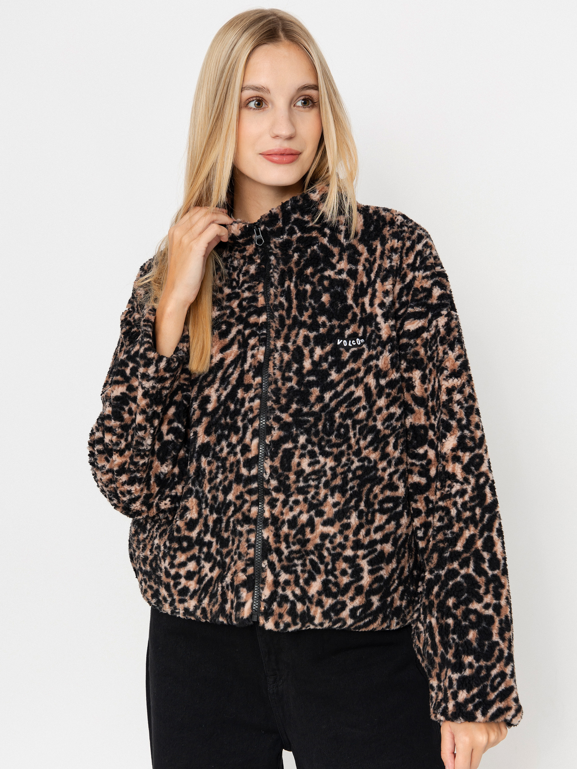 Суитшърт Volcom Wylding Out Sherpa Wmn (animal print)