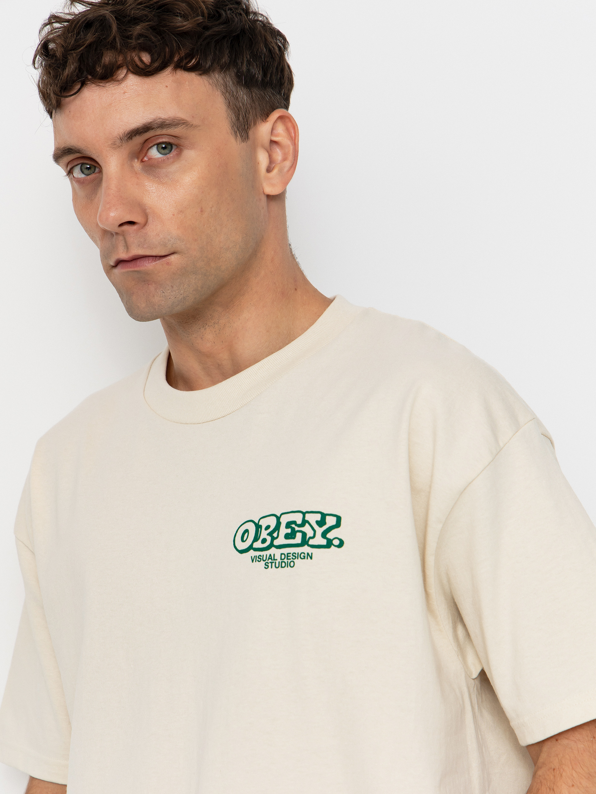 Тениска OBEY Obey Knowledge & Growth (cream)