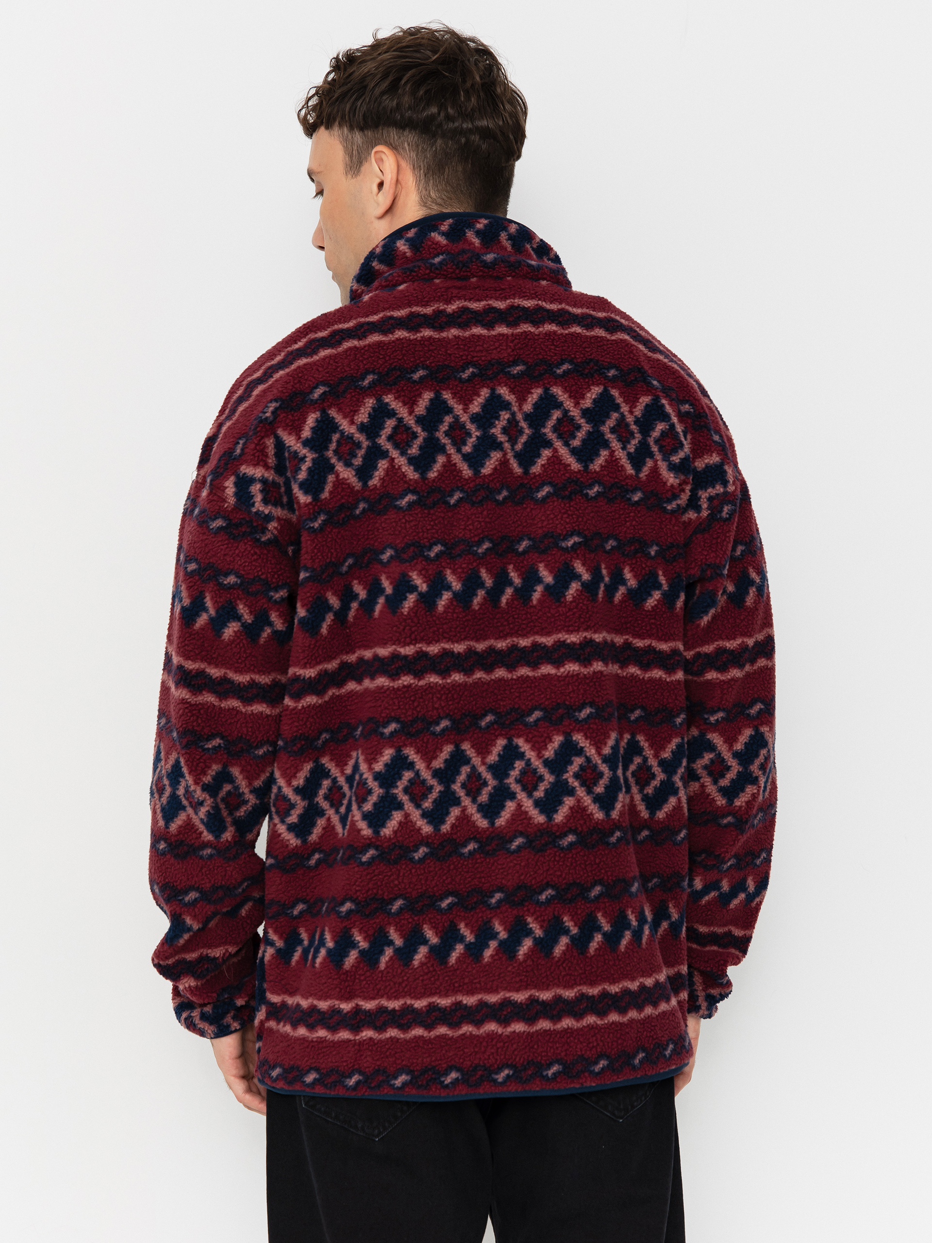 Мъжки Поларени суитшърт Columbia Helvetia II Printed Half Snap (rich wine knitknot)