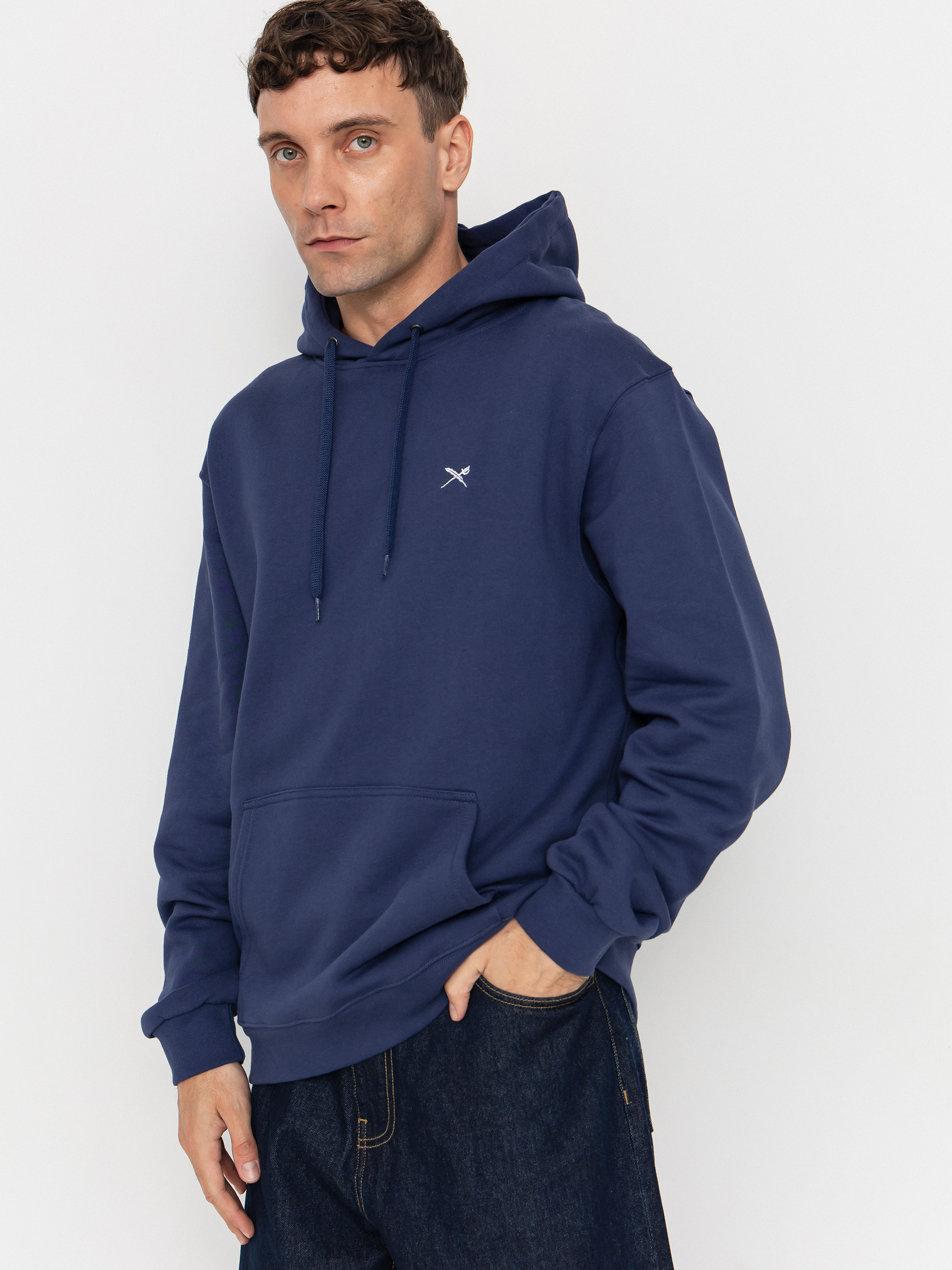 Суитшърт с качулка Iriedaily Mini Flag 2 HD (crown blue)