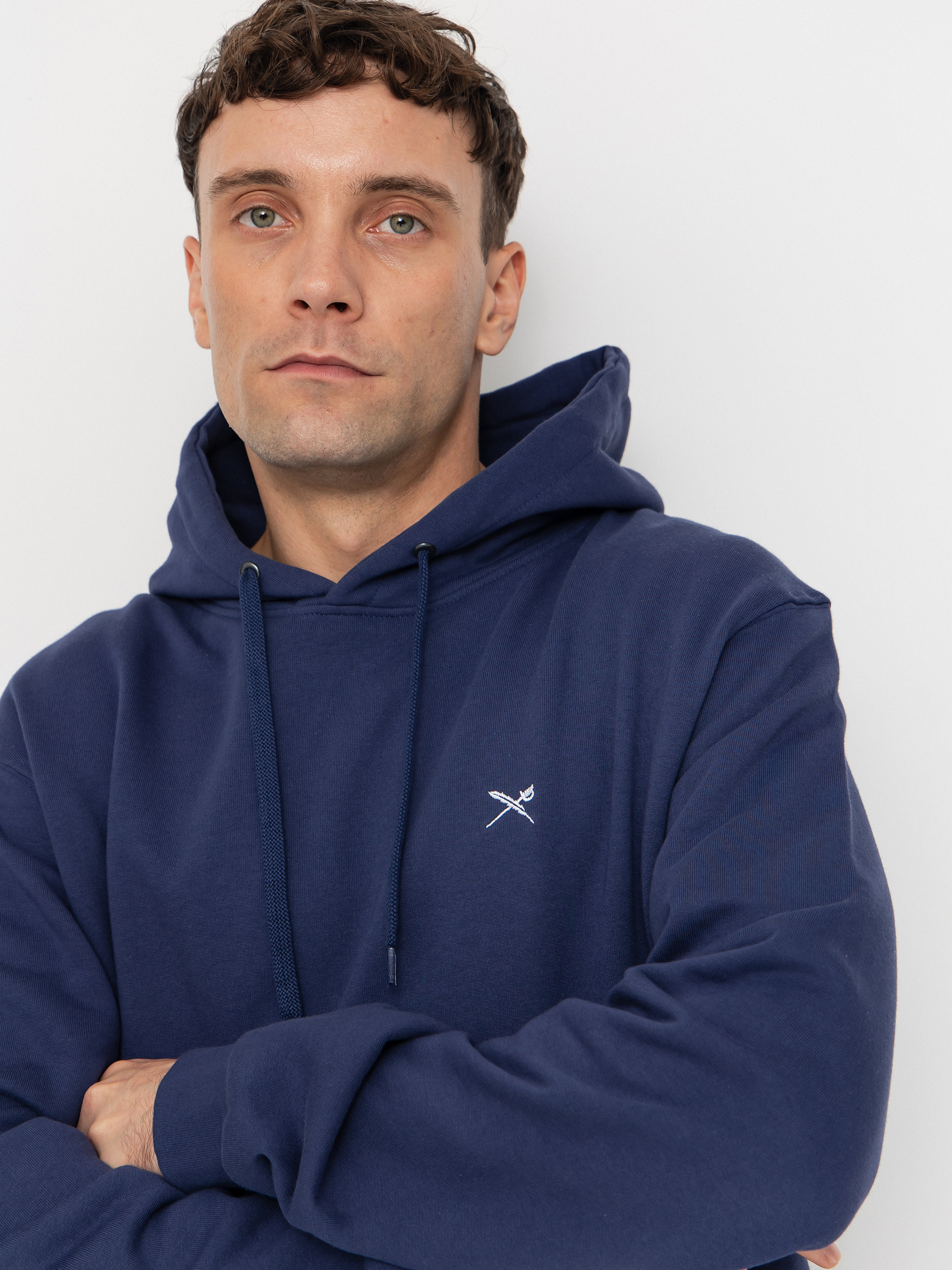 Суитшърт с качулка Iriedaily Mini Flag 2 HD (crown blue)