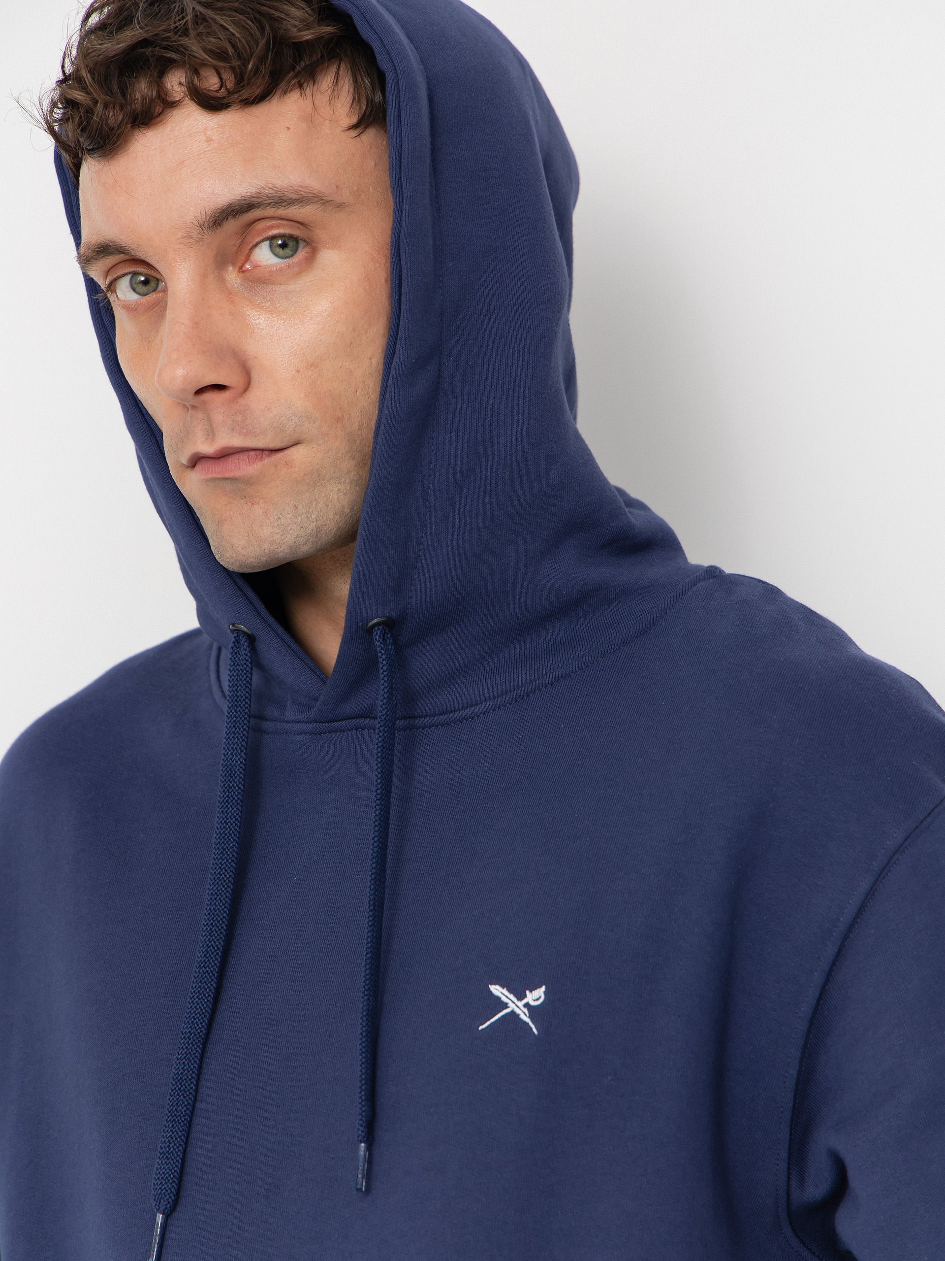 Суитшърт с качулка Iriedaily Mini Flag 2 HD (crown blue)