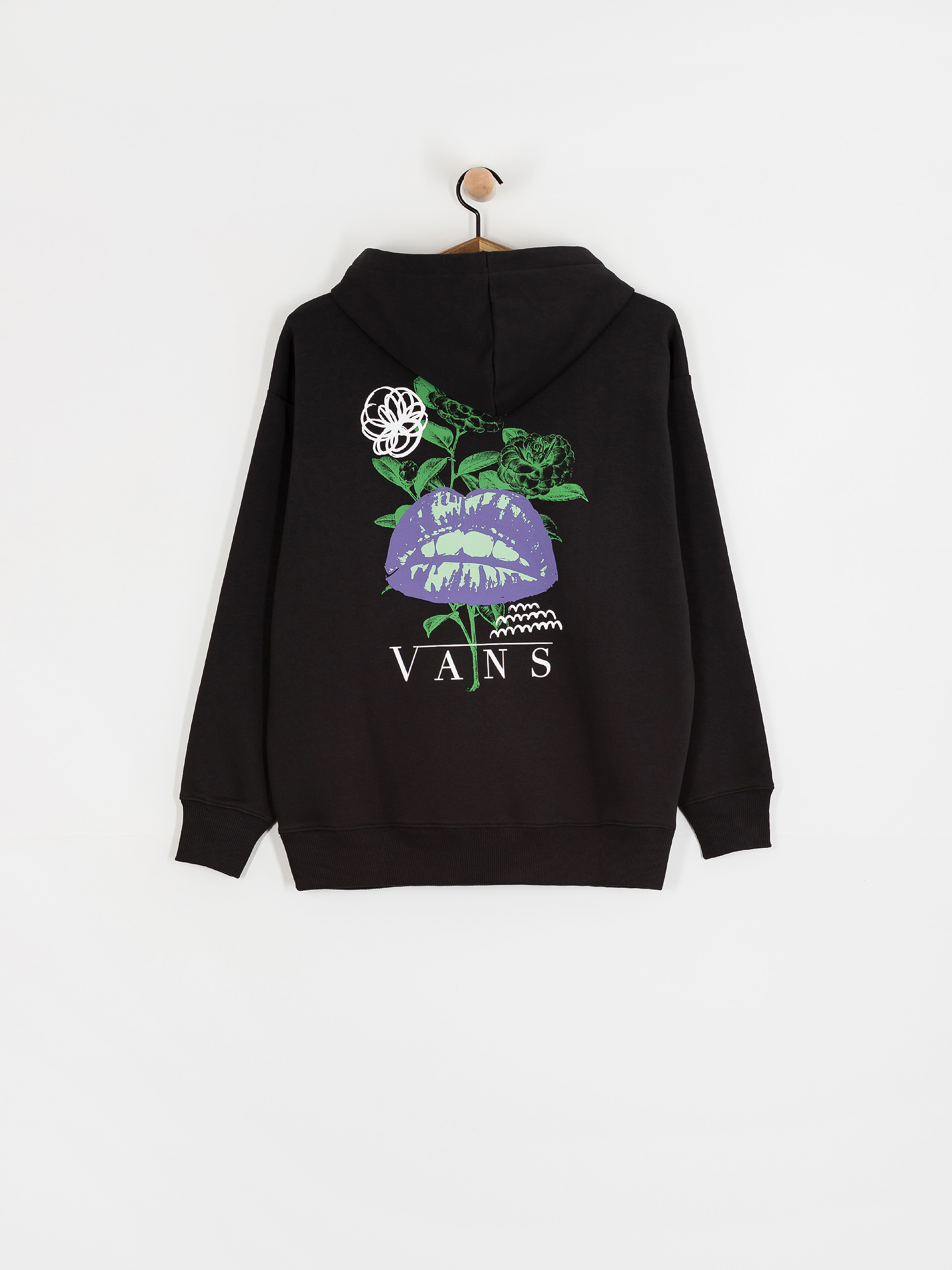 Суитшърт с качулка Vans Talk Talk Os HD Wmn (black)