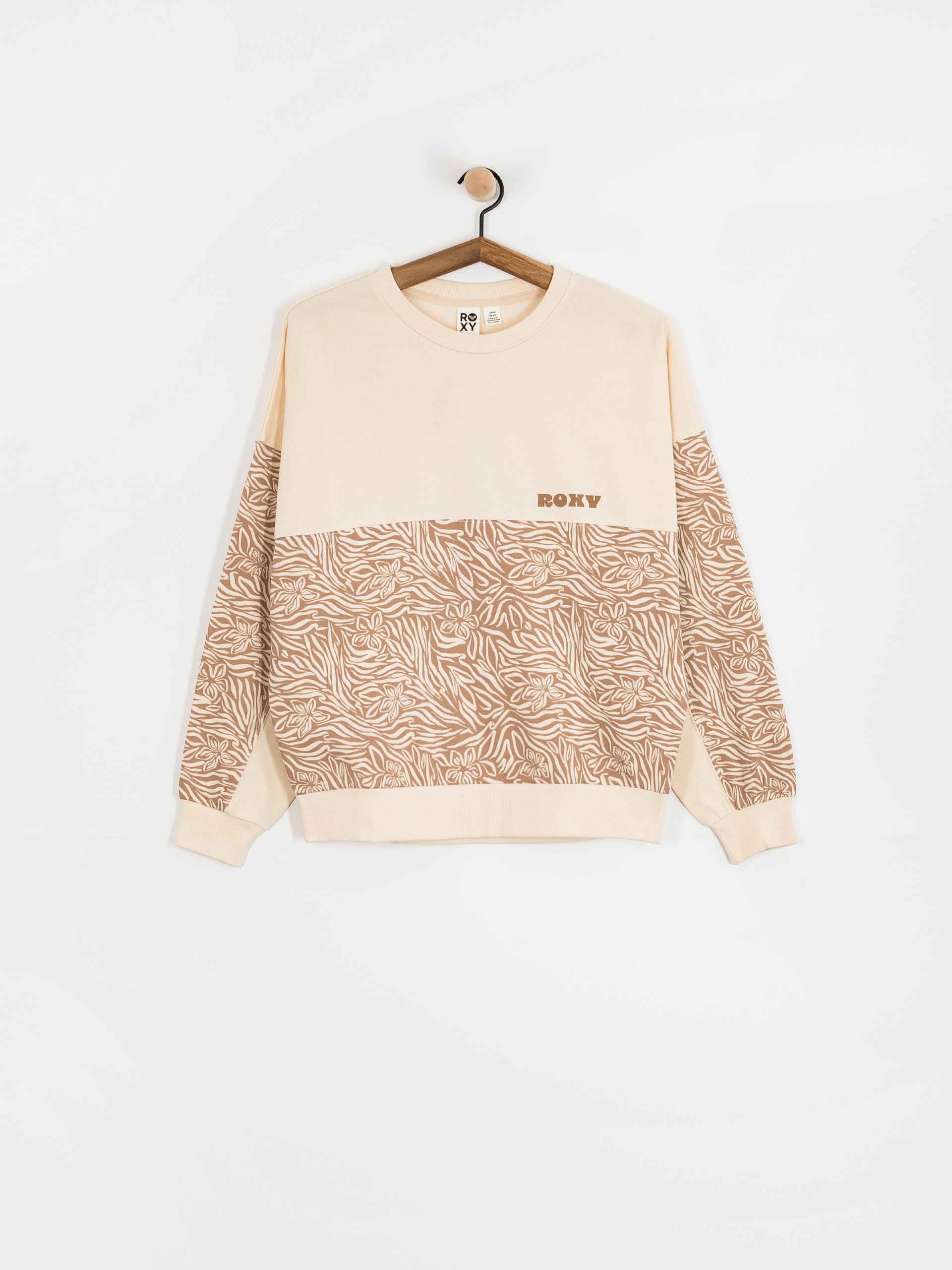 Суитшърт Roxy Gone Wild Block Wmn (parchment animal floral)