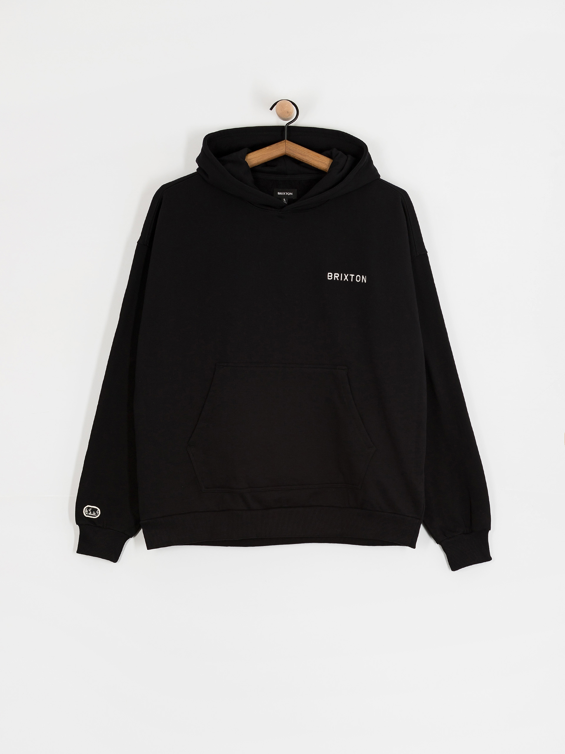 Суитшърт с качулка Brixton Embroidered Heavy Weight HD (black)