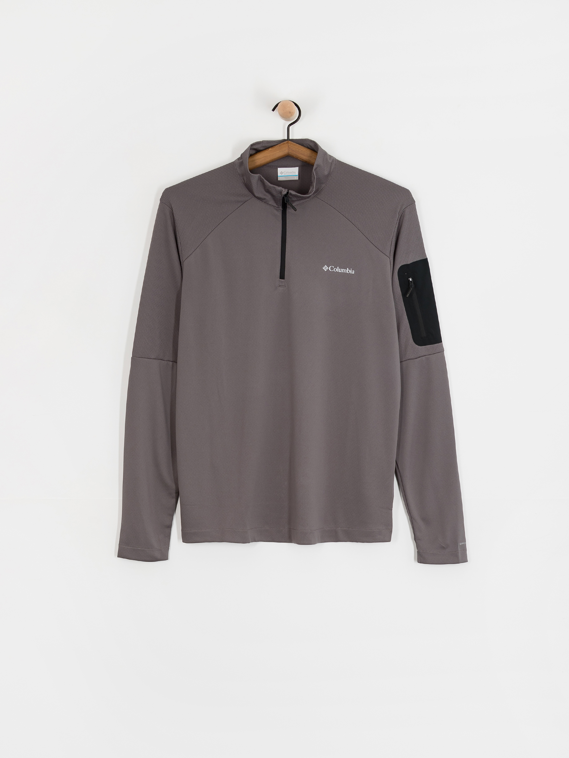 Мъжки Поларени суитшърт Columbia Tech Knit 1/4 Zip (city grey/blac)