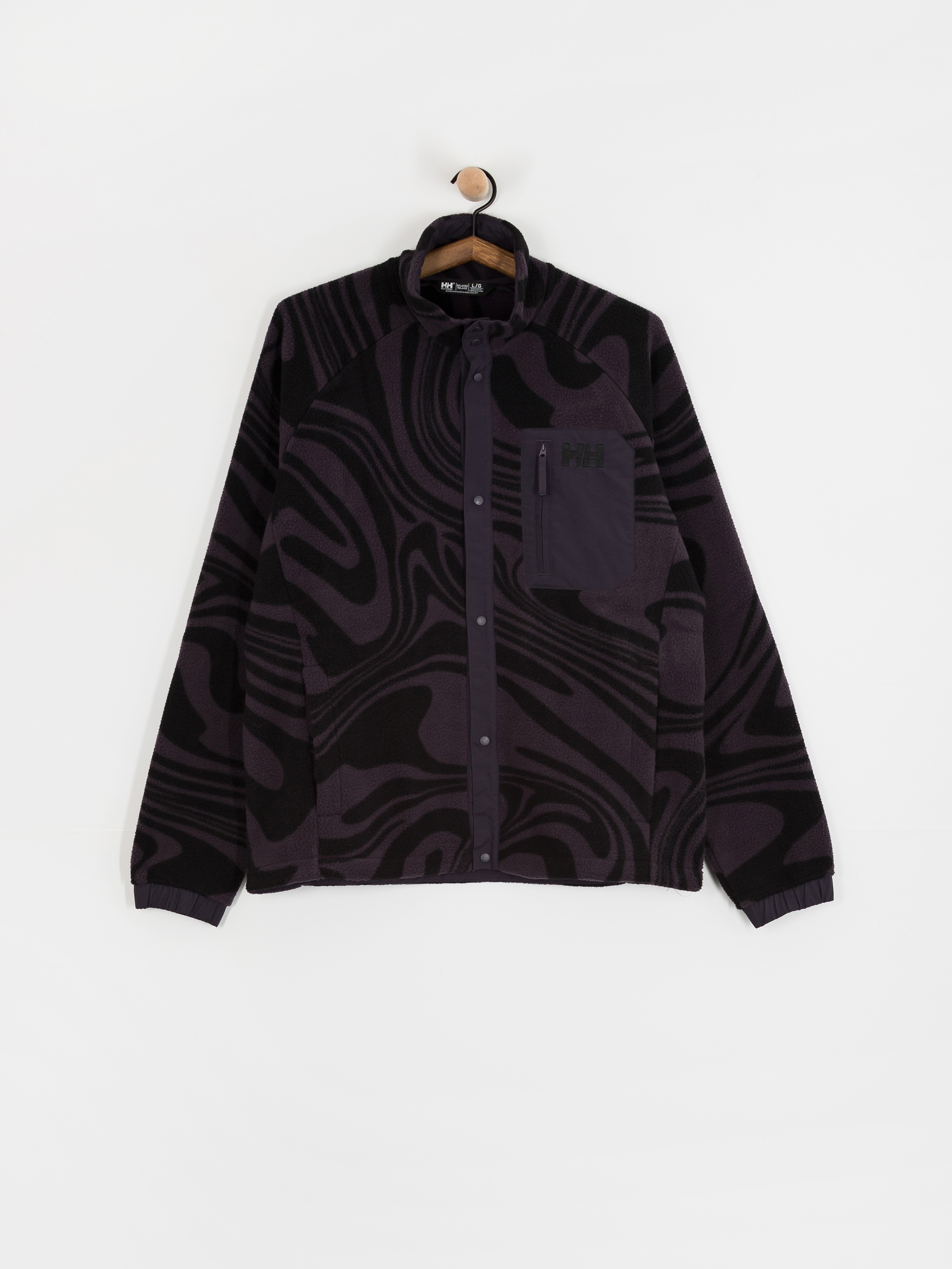 Мъжки Поларени суитшърт Helly Hansen Panorama Printed Pile Snap (black grape swirl aop)
