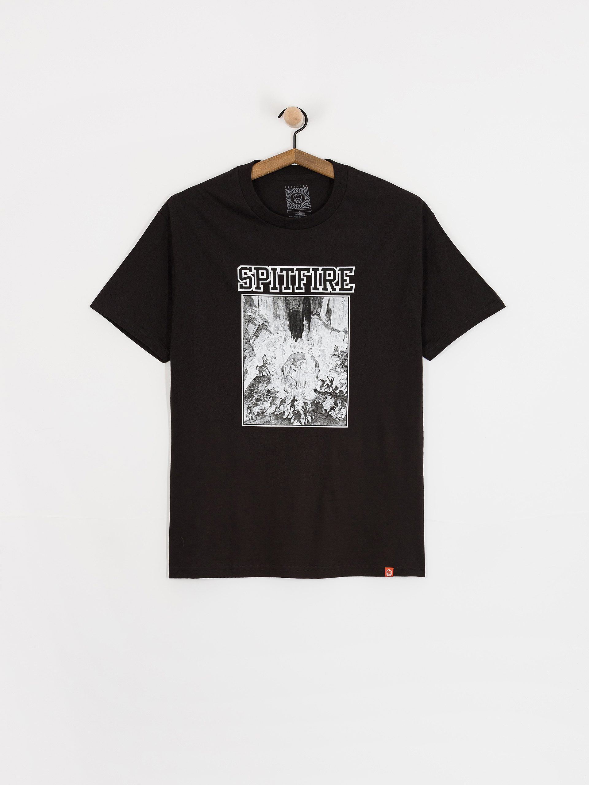 Тениска Spitfire Inferno (black w/black&white prints)