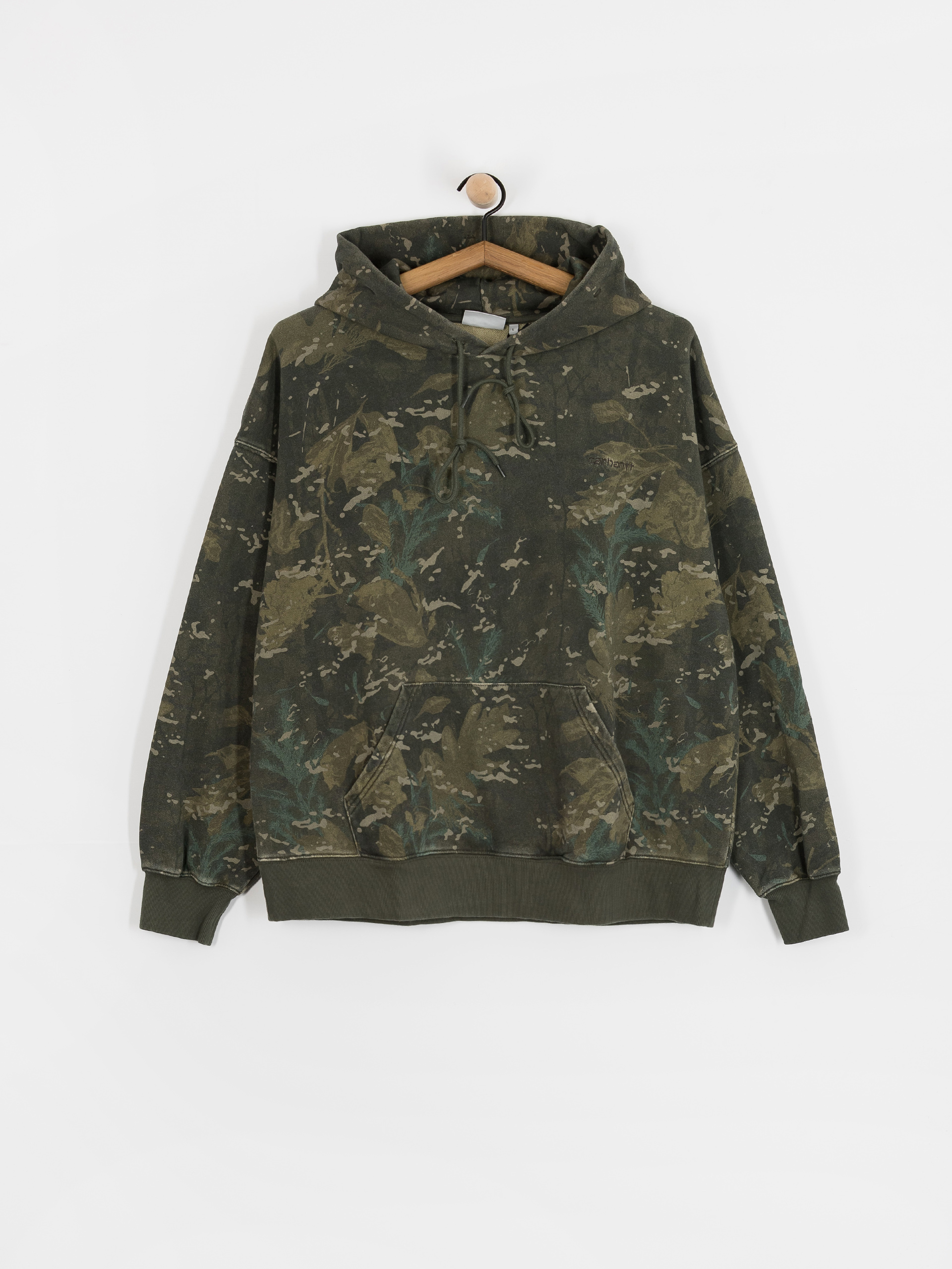Суитшърт с качулка Carhartt WIP Benton HD (camo combi/green/garment dyed)