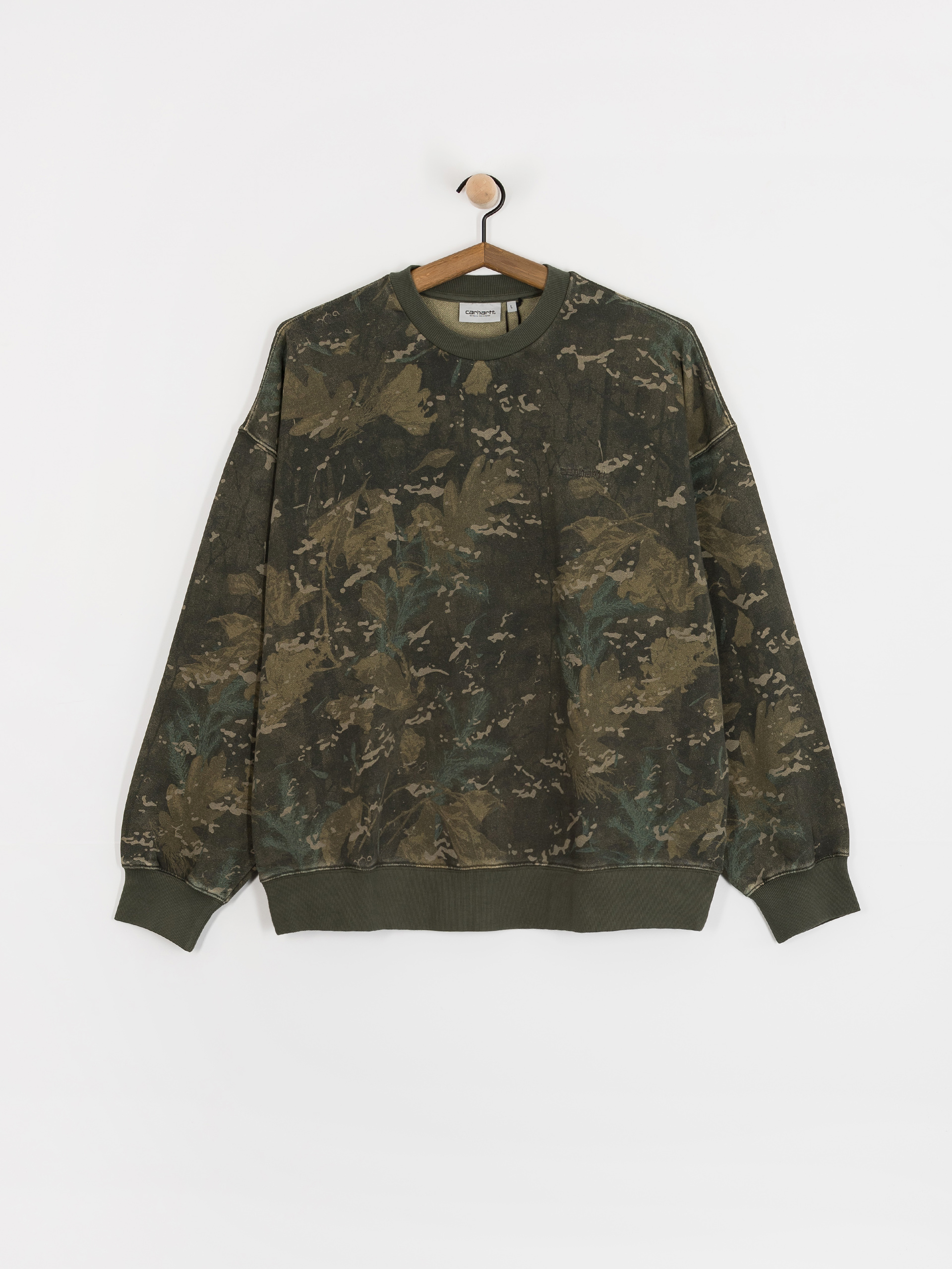 Суитшърт Carhartt WIP Benton (camo combi/green/garment dyed)