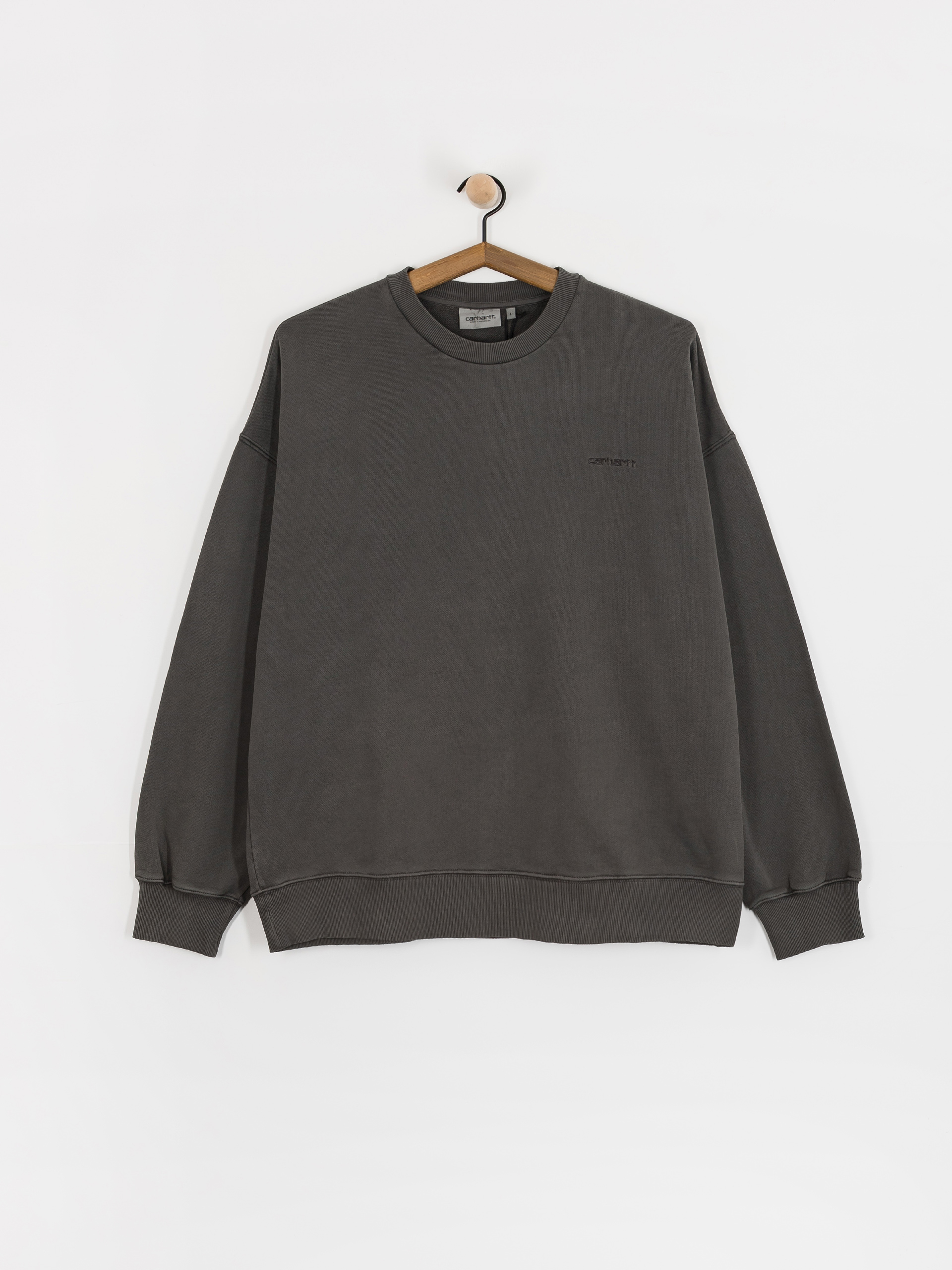 Суитшърт Carhartt WIP Benton (graphite/garment dyed)