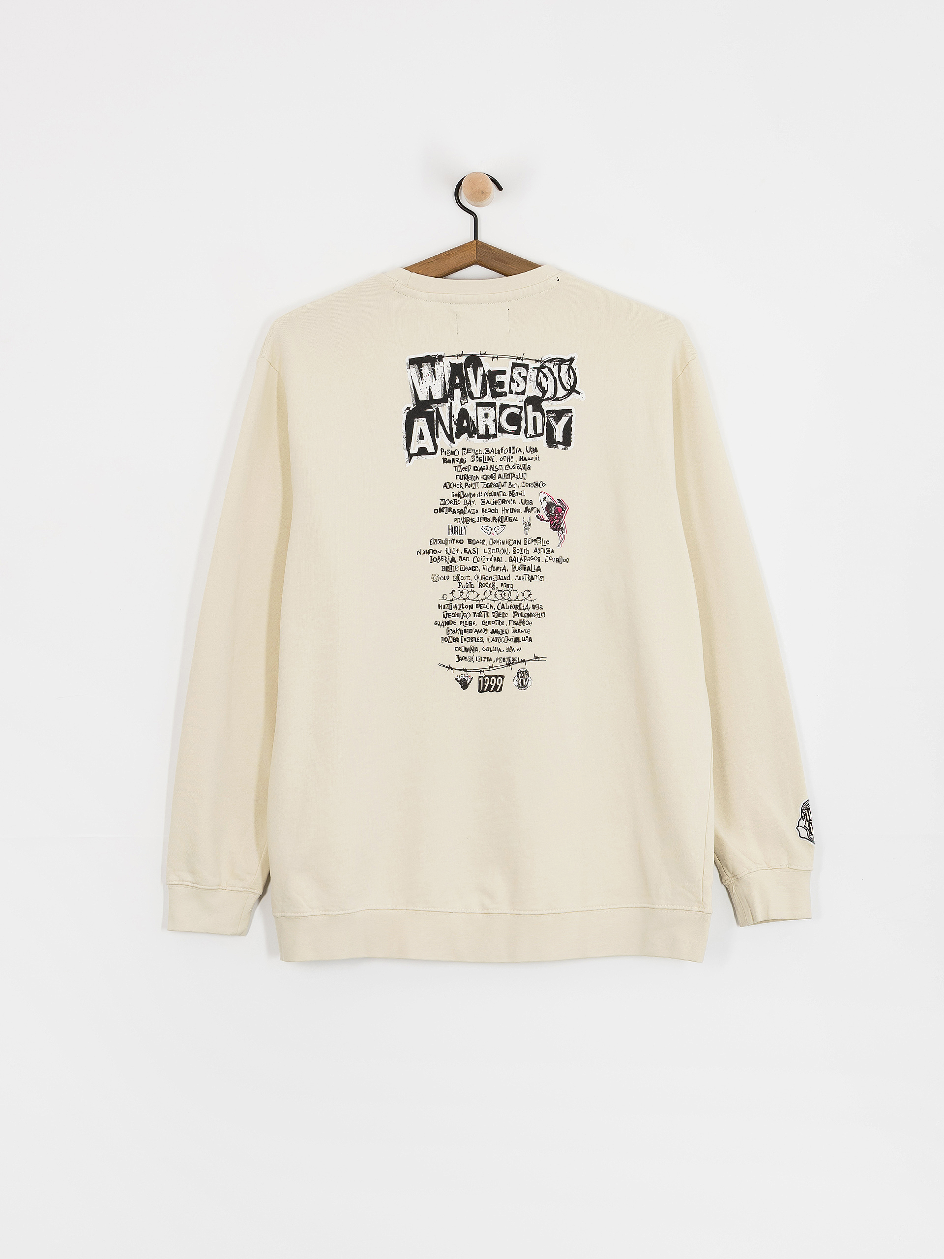 Суитшърт Hurley Wave Anarchy (bone)