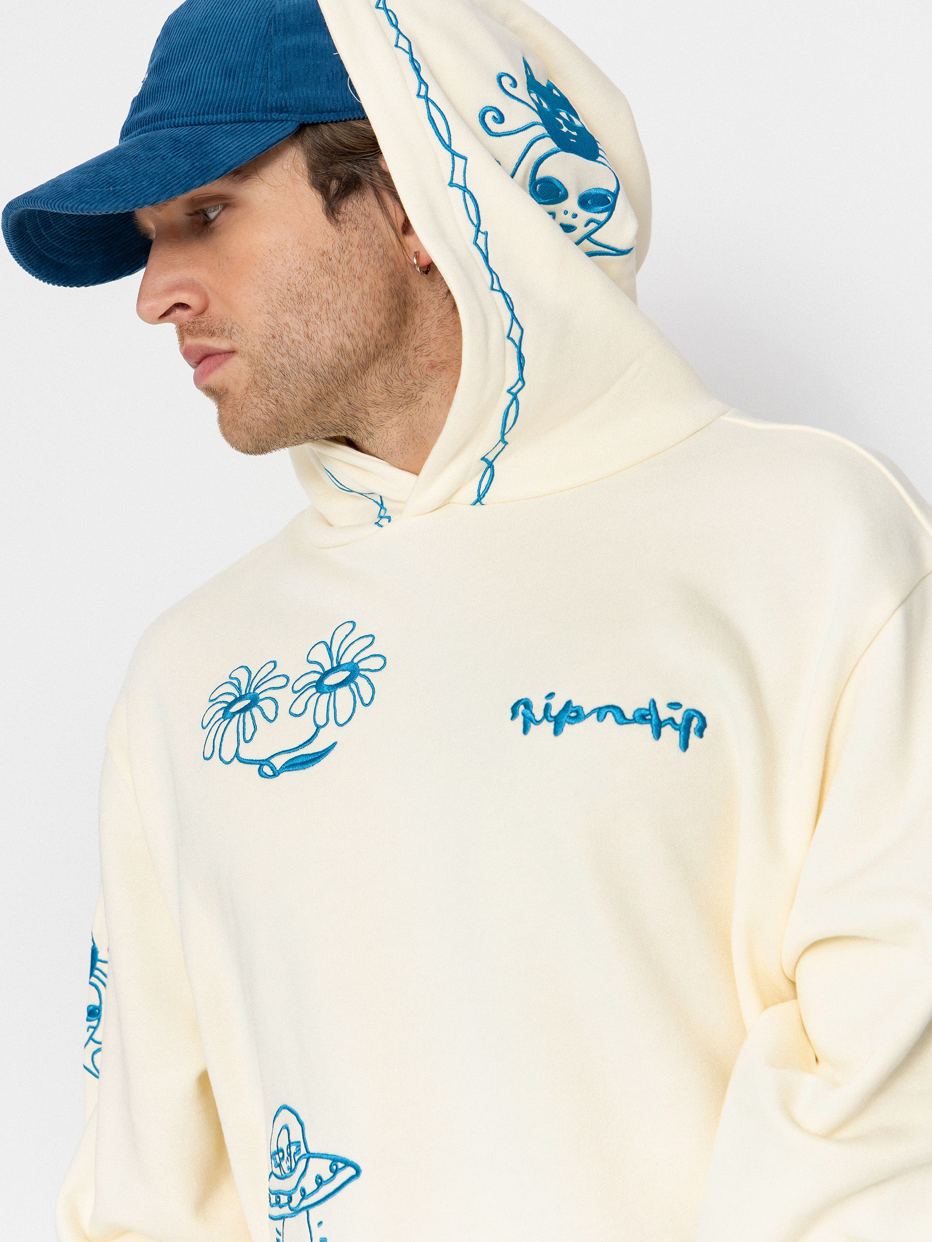 Суитшърт с качулка RipNDip Blonded HD (off white)