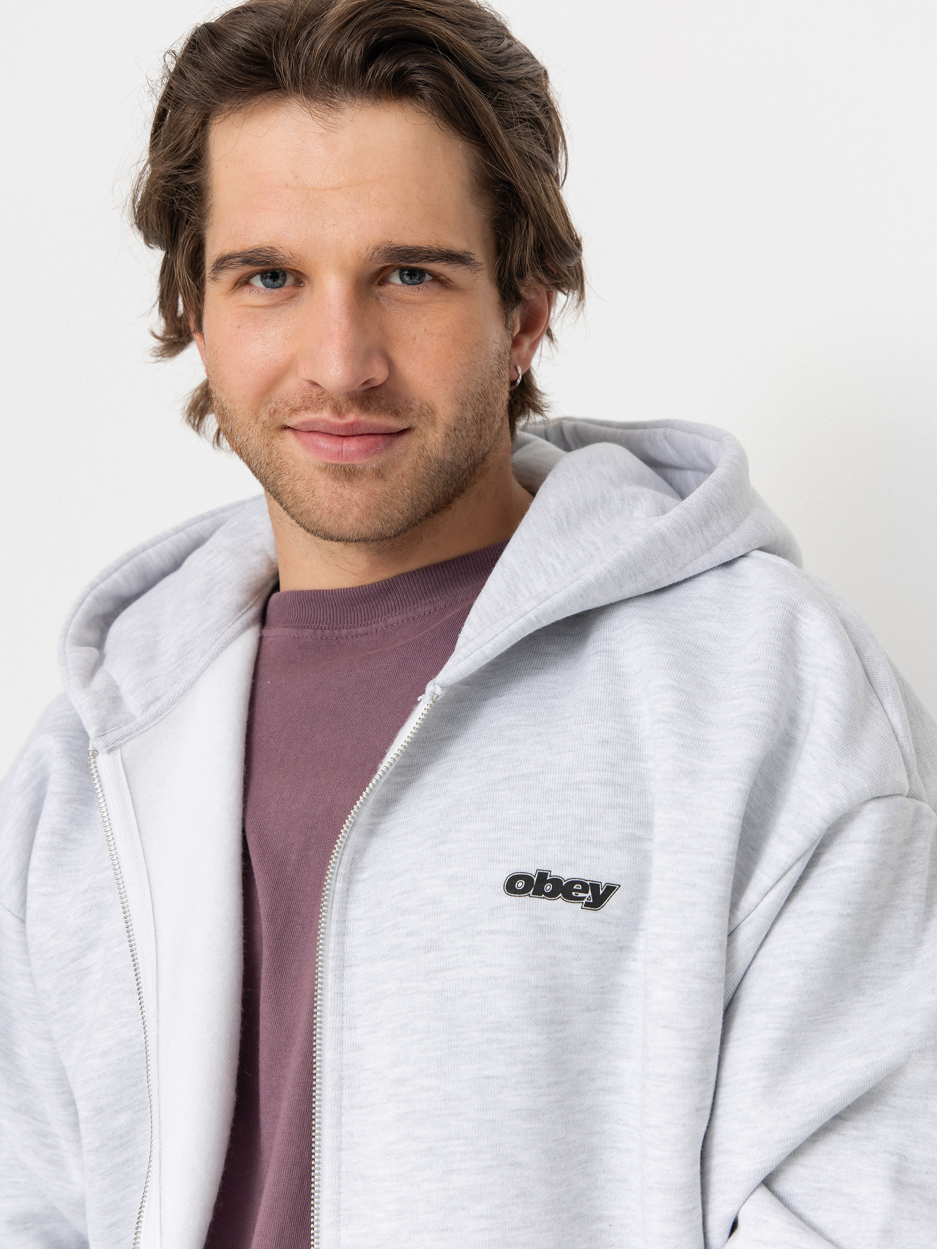 Суитшърт с качулка OBEY Gaze Extra Heavy ZHD (ash grey)