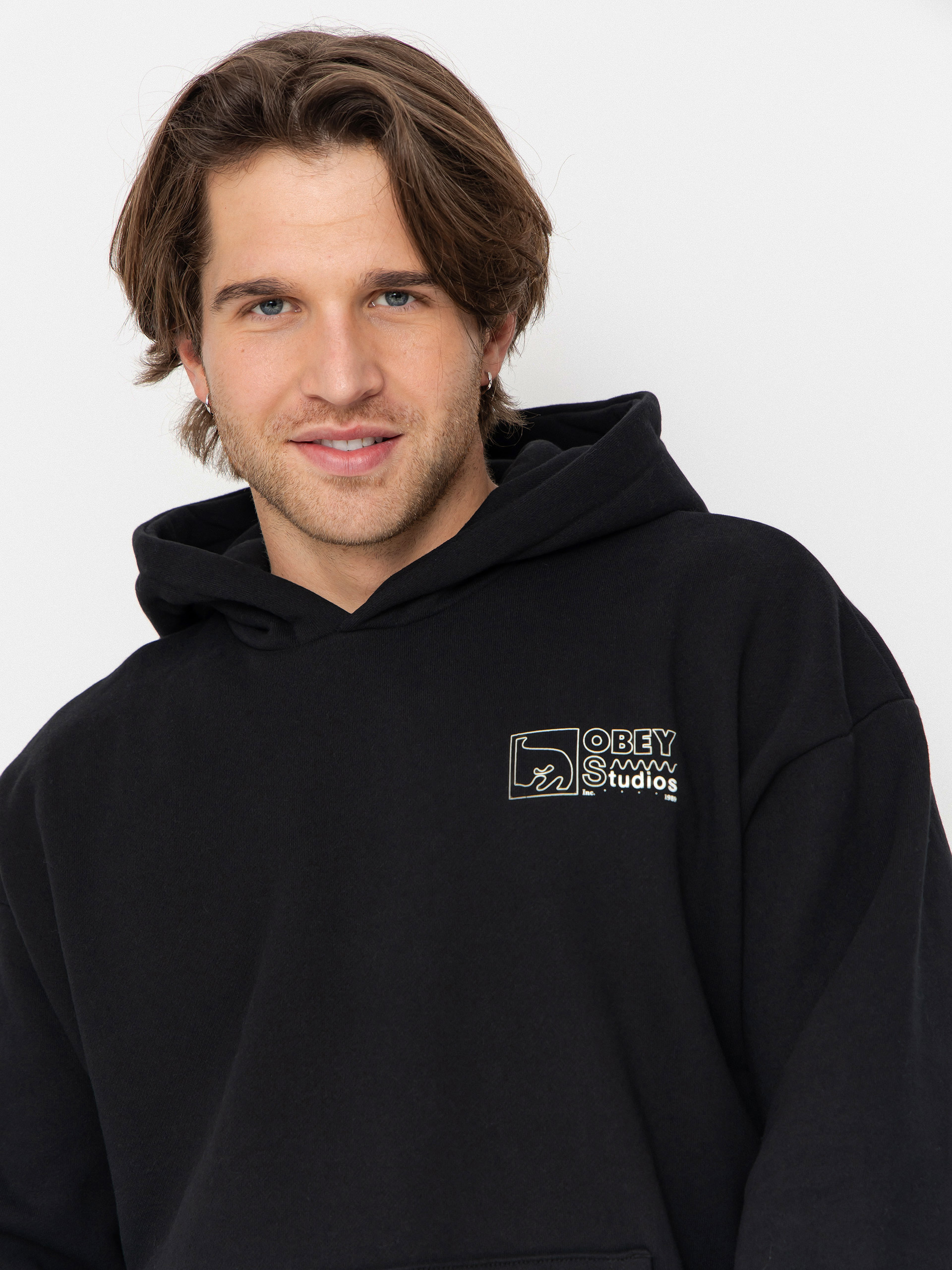Суитшърт с качулка OBEY Nico Extra Heavy HD (black)