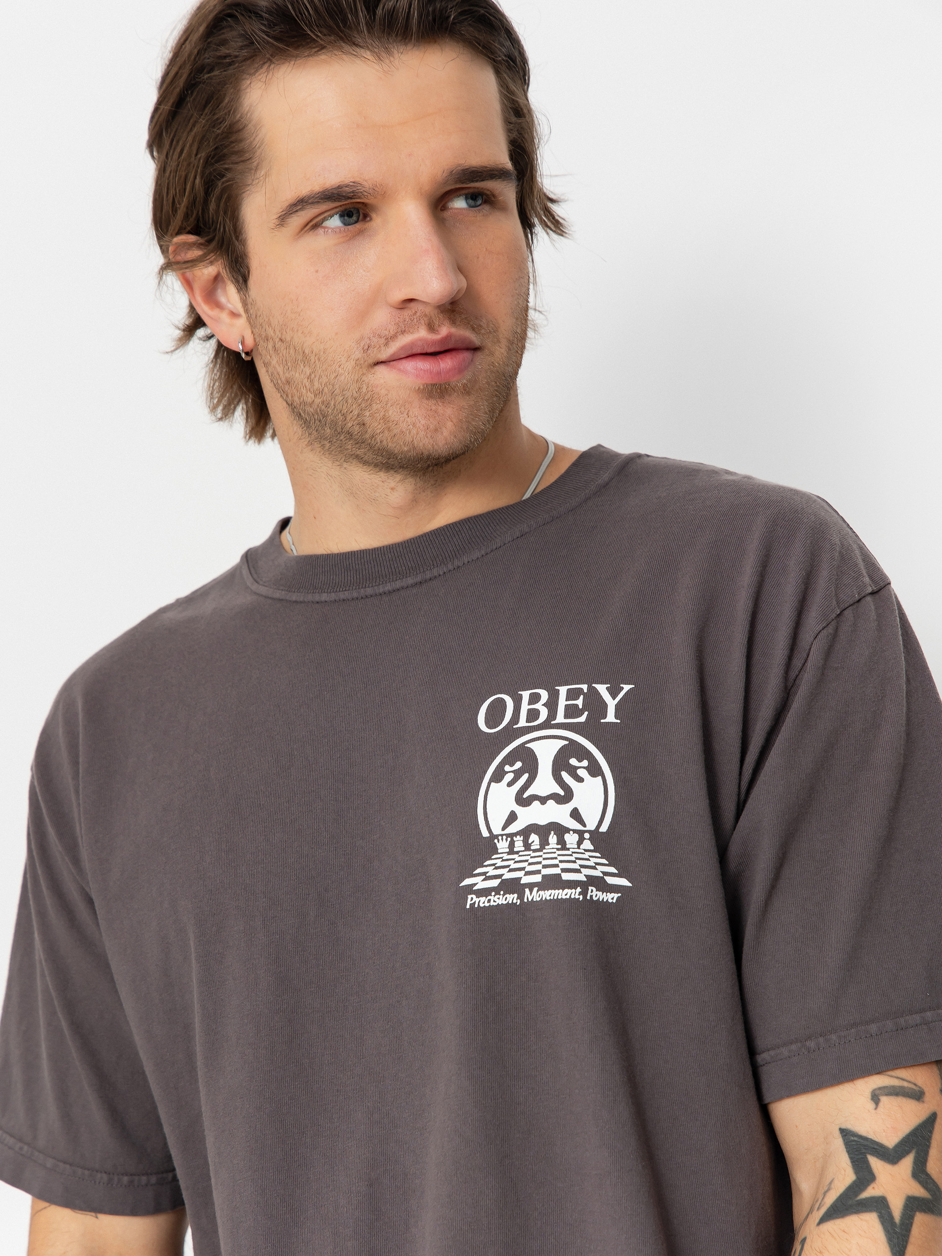 Тениска OBEY Obey Precision (pigment dusty black)